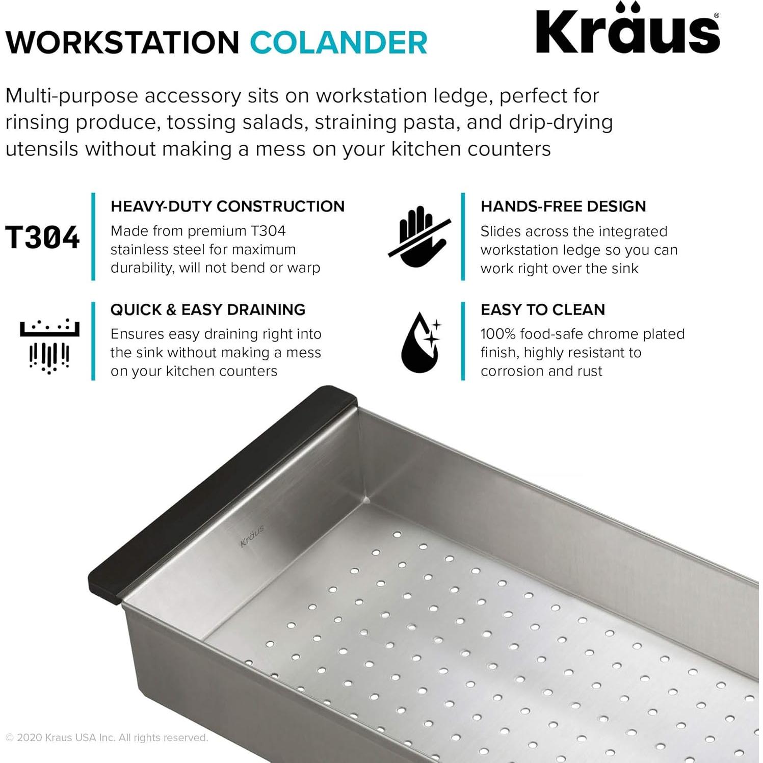 Colador de Acero Inoxidable KRAUS CS-6 para Fregadero