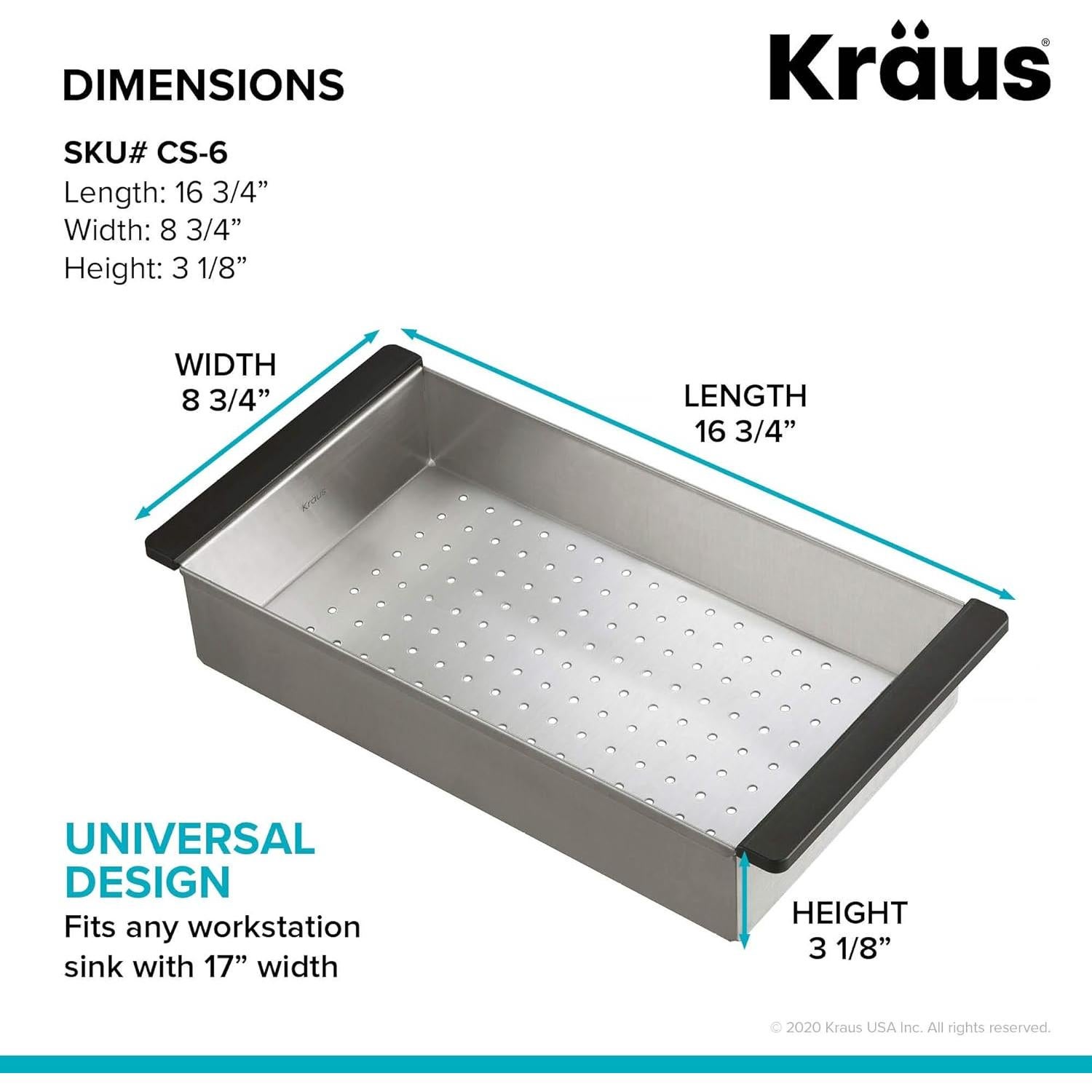 Colador de Acero Inoxidable KRAUS CS-6 para Fregadero