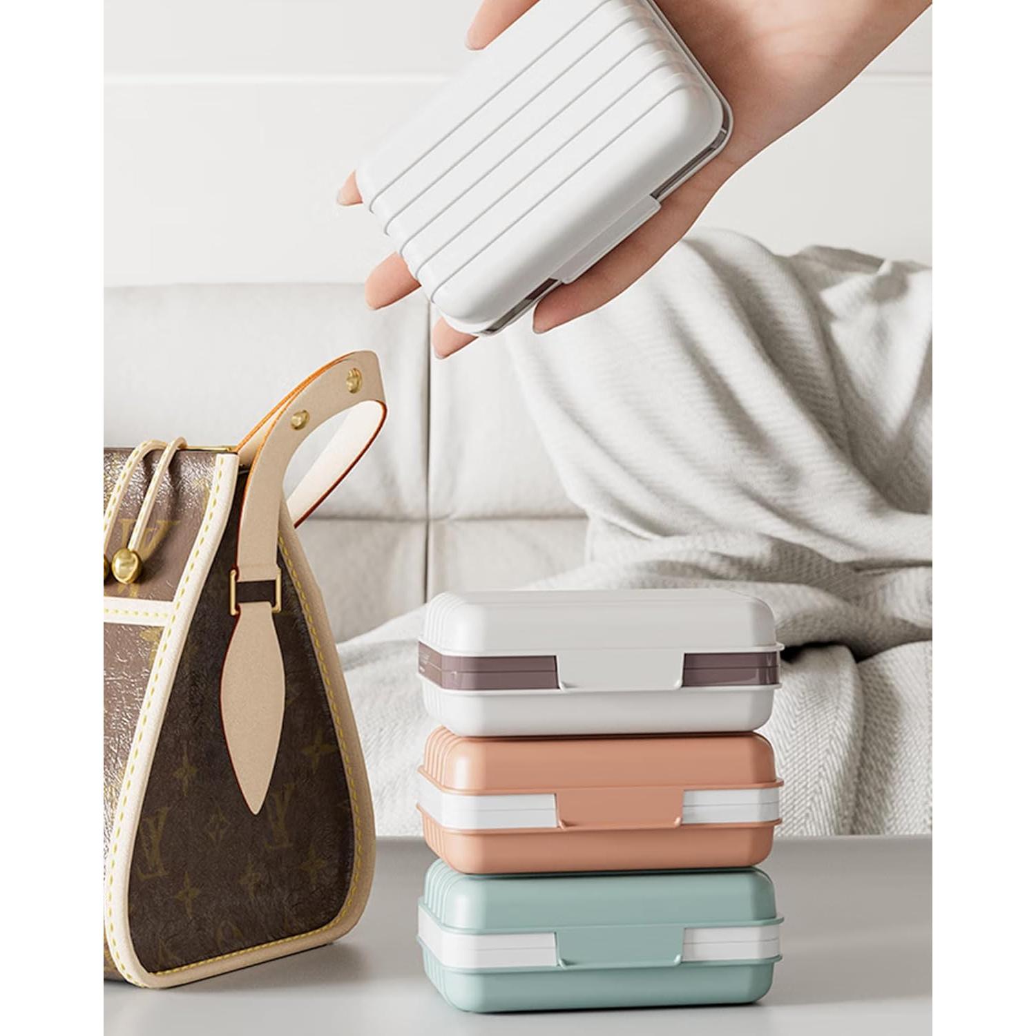 Caja de Jabón de Viaje Doter Azul con Drenaje Automático