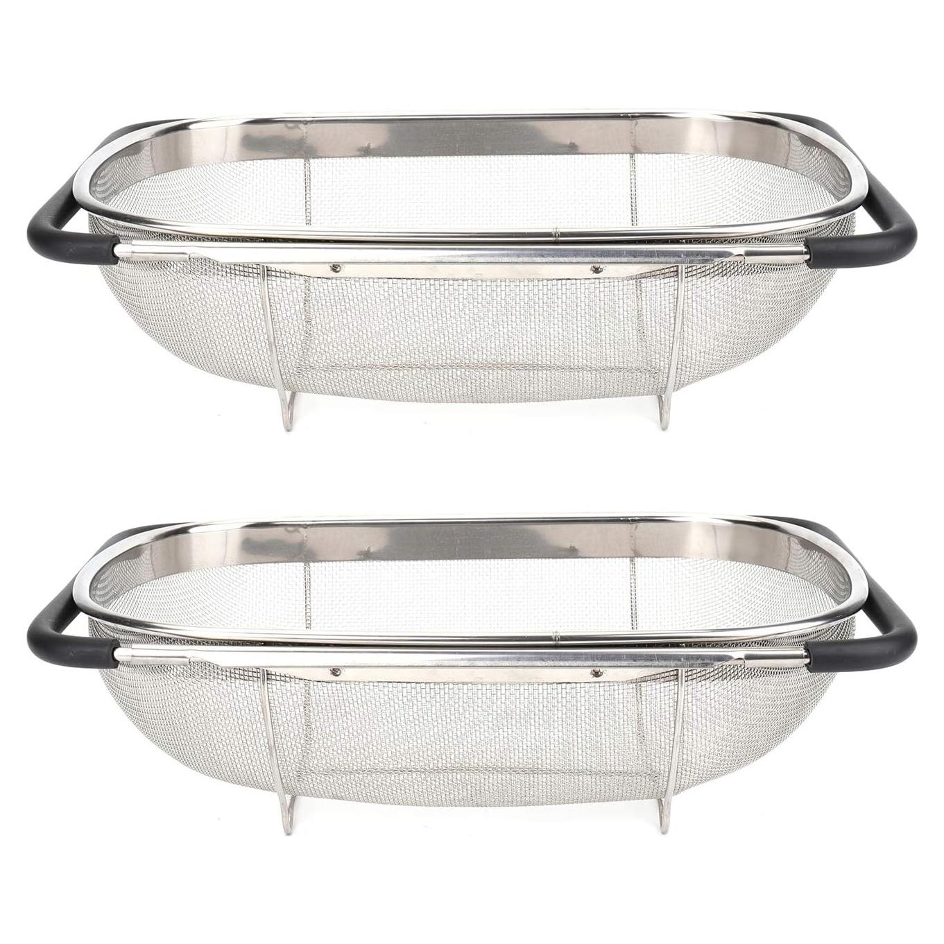 Colador Ovalado Suwimut 2 Piezas Acero Inoxidable 34,8x23,9cm