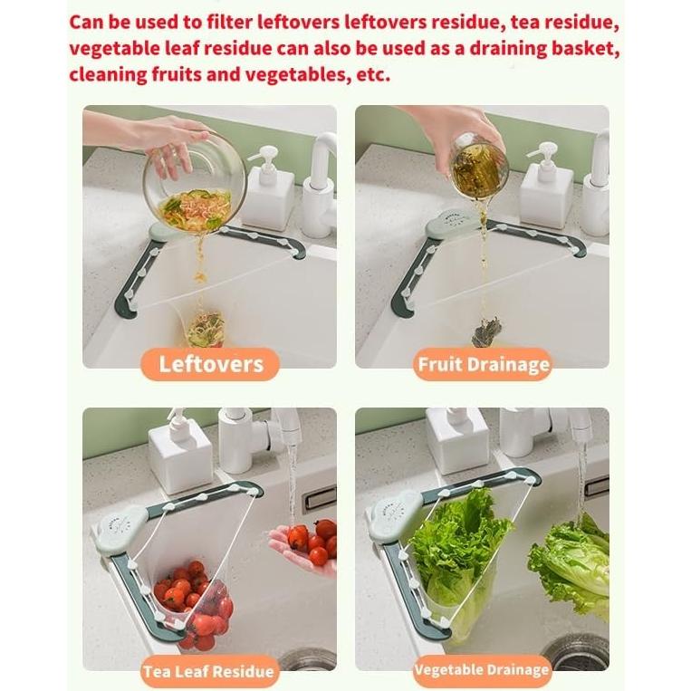 Colador de esquina para fregadero QIMMYGS + 100 bolsas desechables