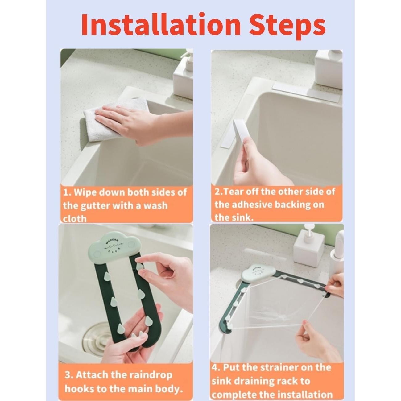 Colador de esquina para fregadero QIMMYGS + 100 bolsas desechables