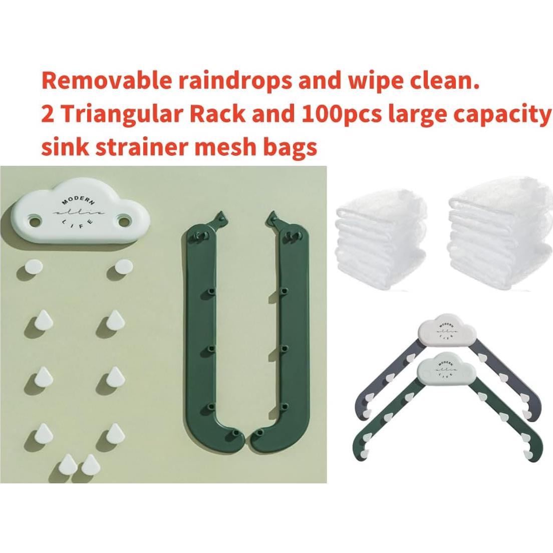 Colador de esquina para fregadero QIMMYGS + 100 bolsas desechables