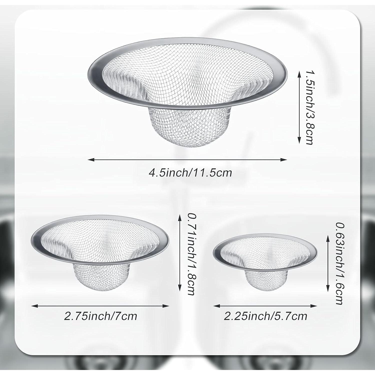 12 Coladores de Acero Inoxidable Patelai para Fregadero 11.4/7/5.7 cm