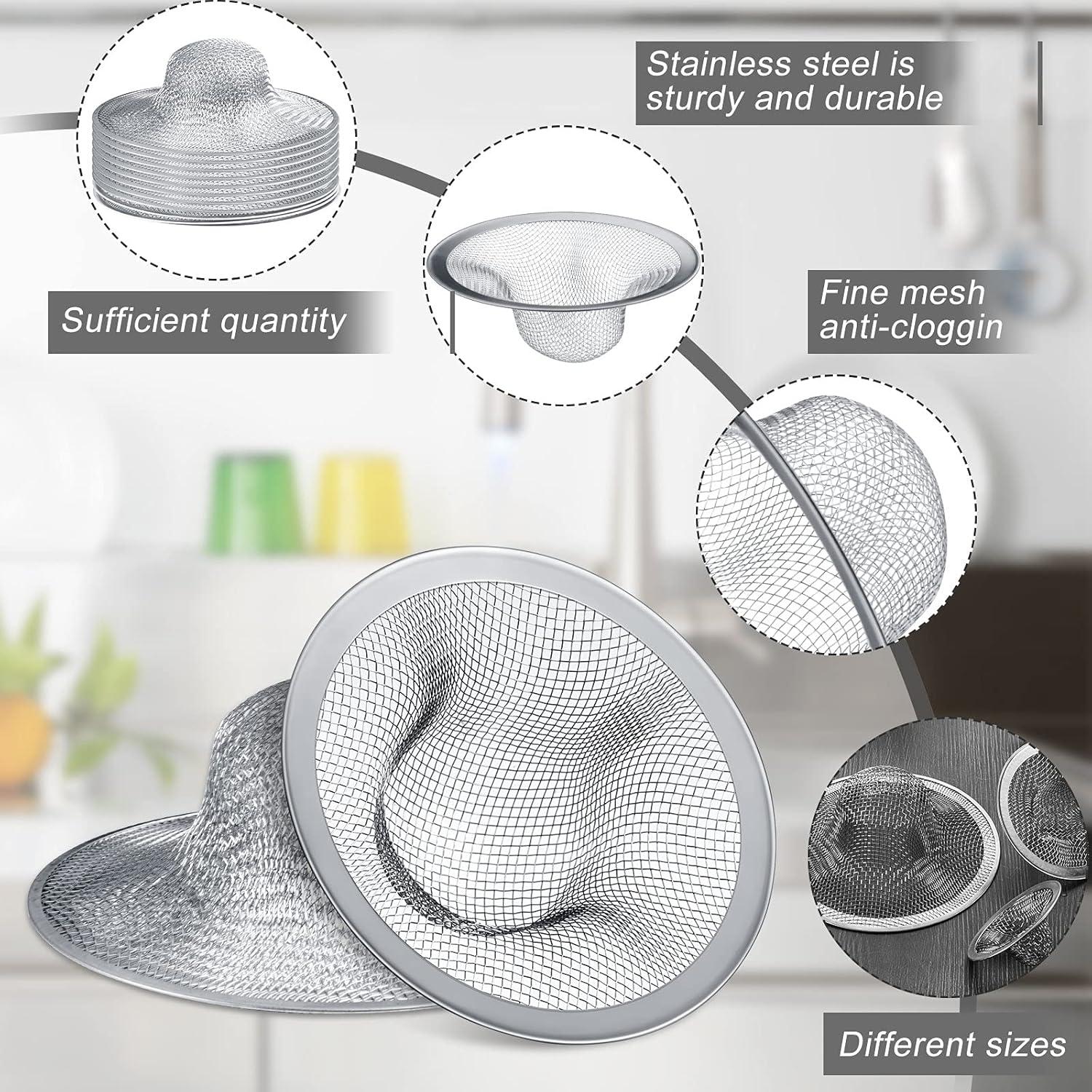 12 Coladores de Acero Inoxidable Patelai para Fregadero 11.4/7/5.7 cm