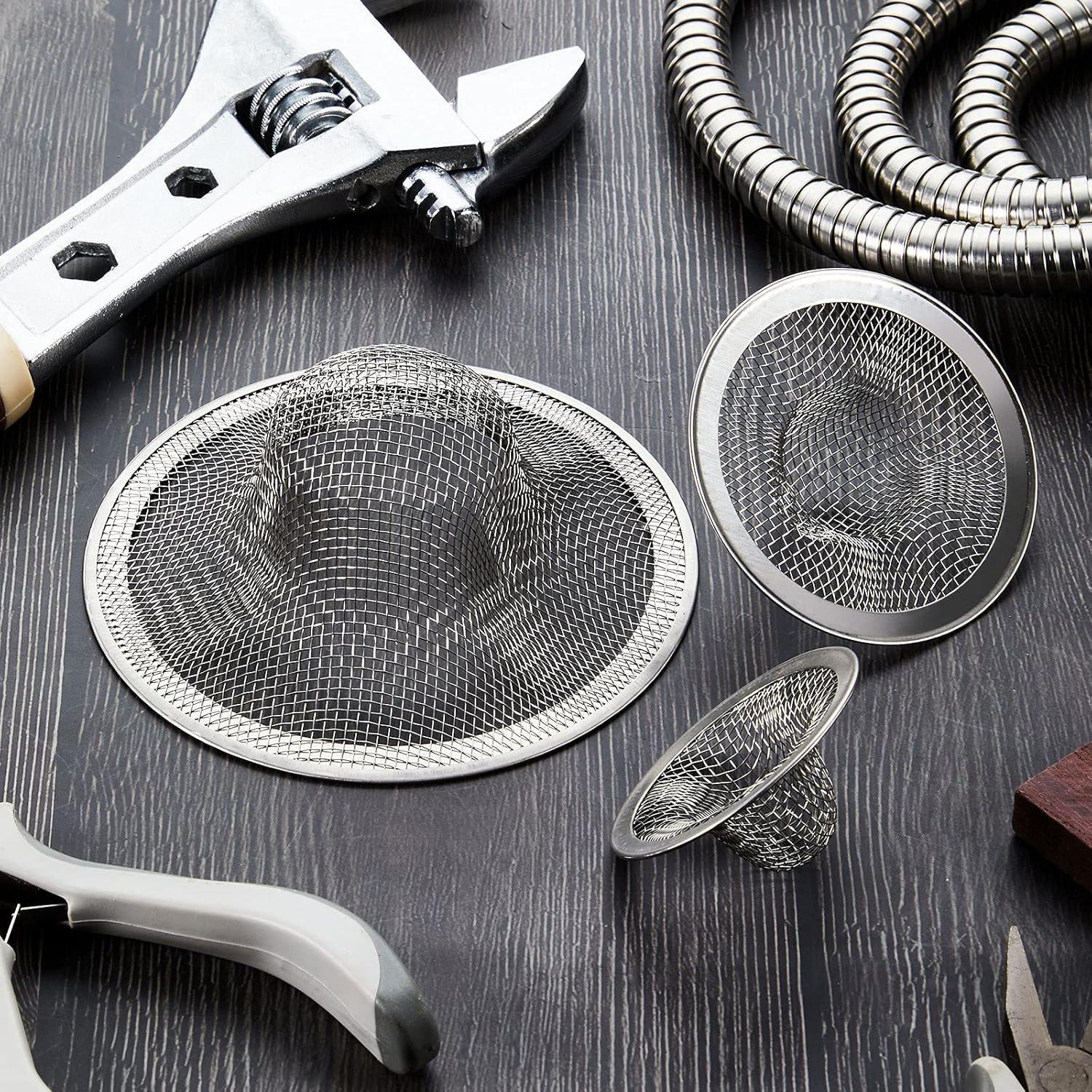 12 Coladores de Acero Inoxidable Patelai para Fregadero 11.4/7/5.7 cm