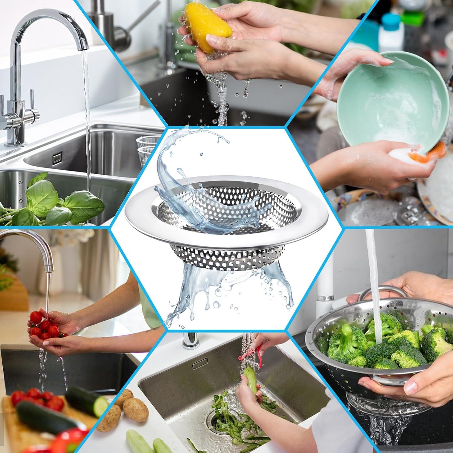 Juego de 3 coladores de acero inoxidable TKYZMS 11.2 cm