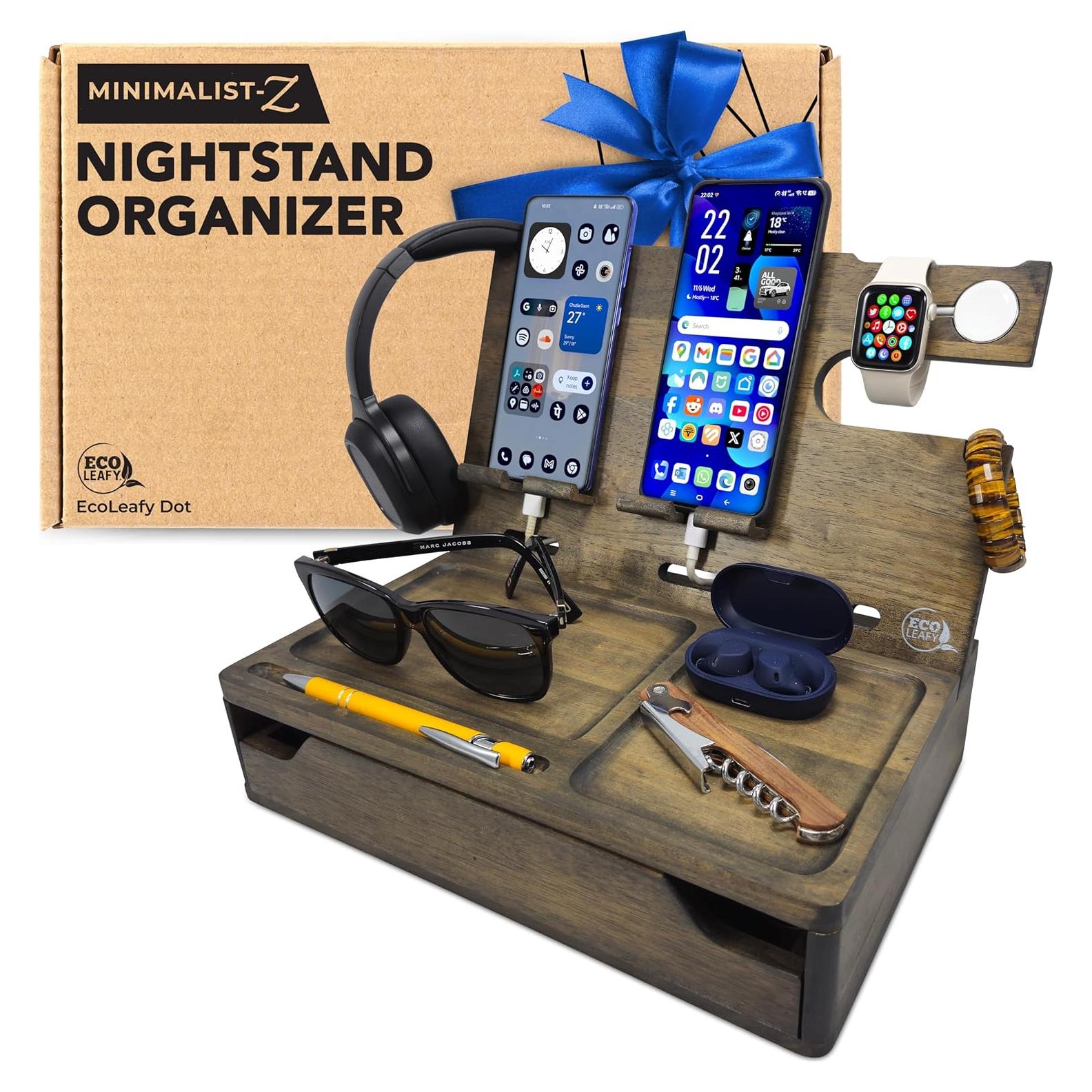 Organizador de Mesita de Noche EcoLeafy Dot - Carga y Almacenaje