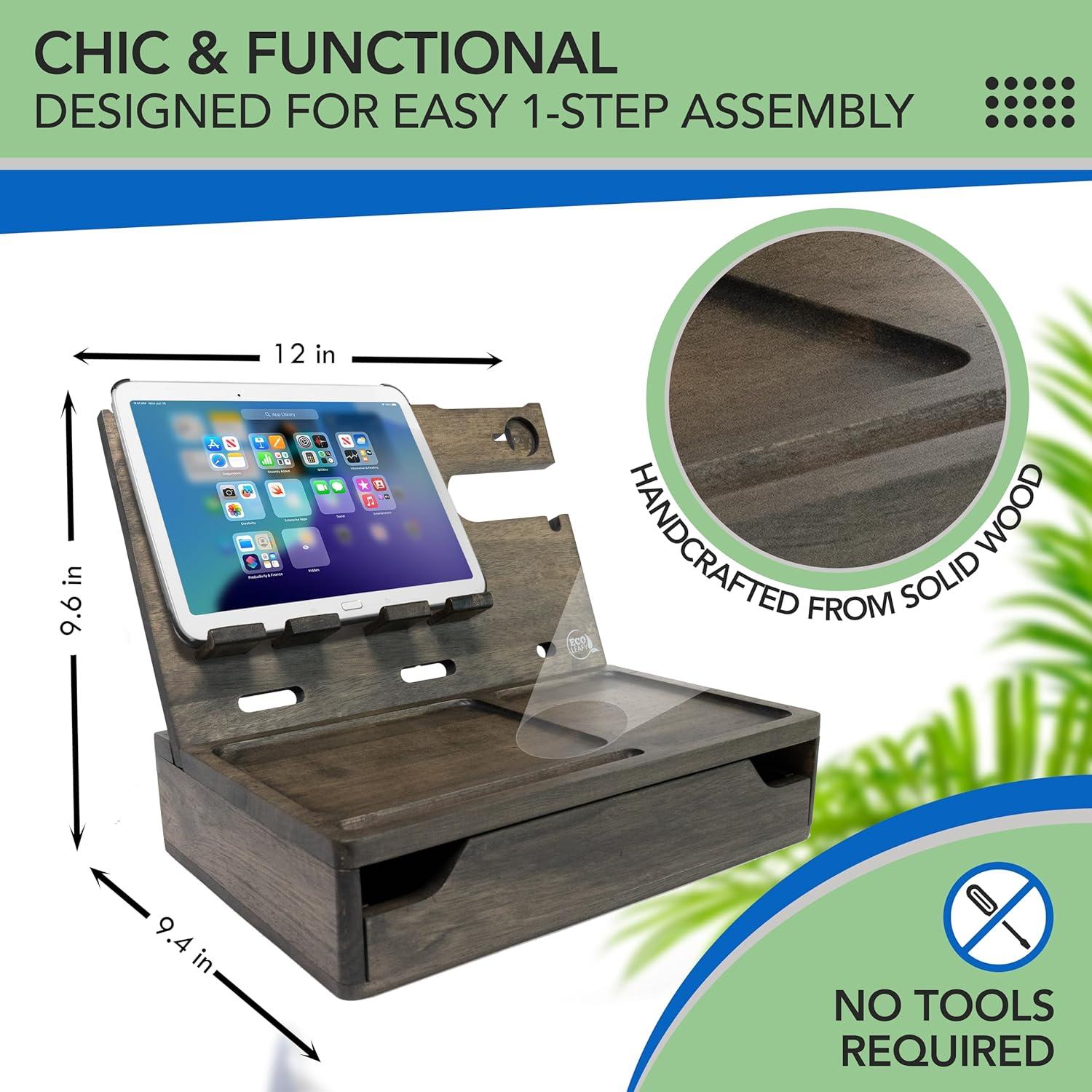 Organizador de Mesita de Noche EcoLeafy Dot - Carga y Almacenaje