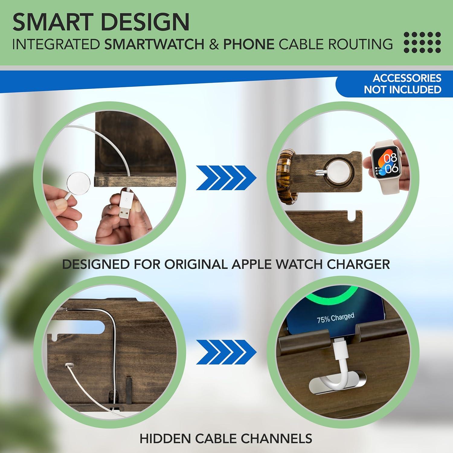 Organizador de Mesita de Noche EcoLeafy Dot - Carga y Almacenaje