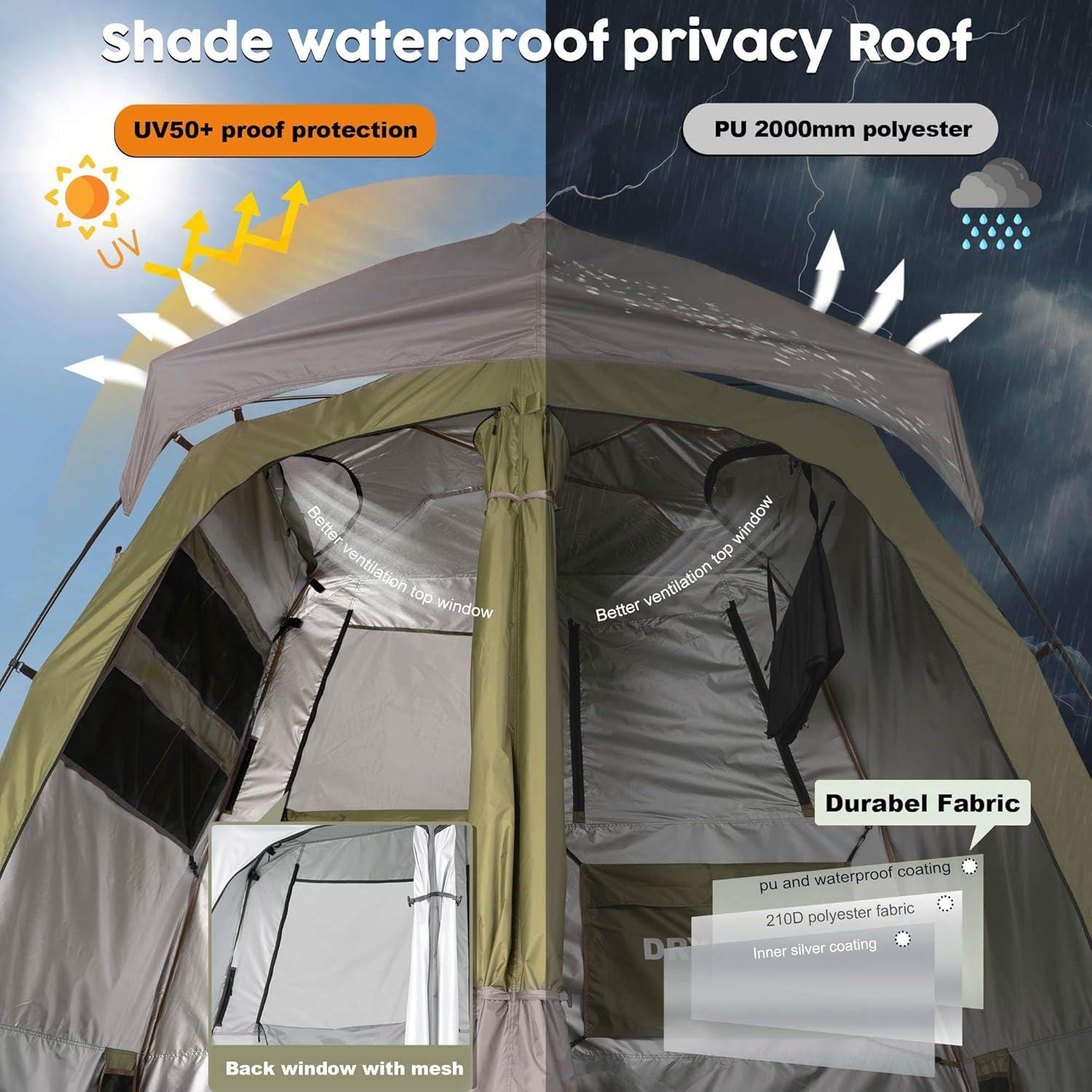 Tienda de Ducha Camping porayhut BATH 2 Habitaciones Verde