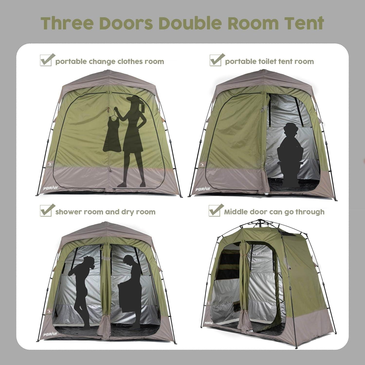 Tienda de Ducha Camping porayhut BATH 2 Habitaciones Verde