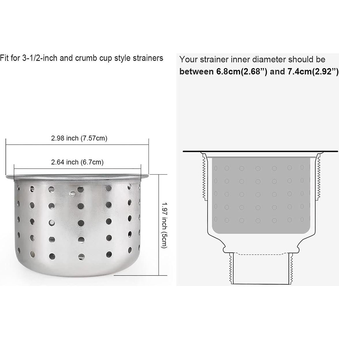 Canasta de desagüe GZILA 75.7mm Acero Inoxidable 304