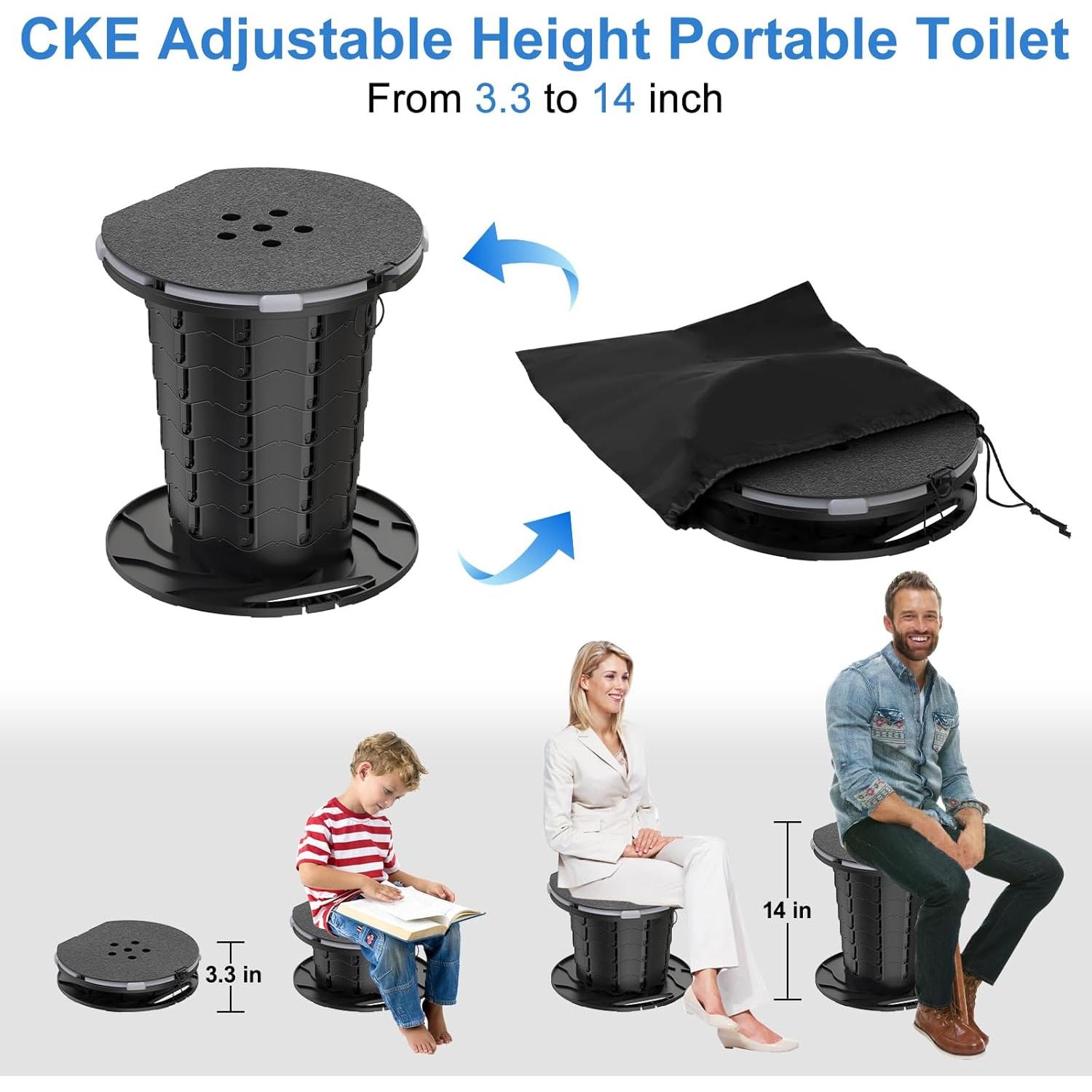 Inodoro Portátil CKE Plegable 300LBS Ajustable Camping