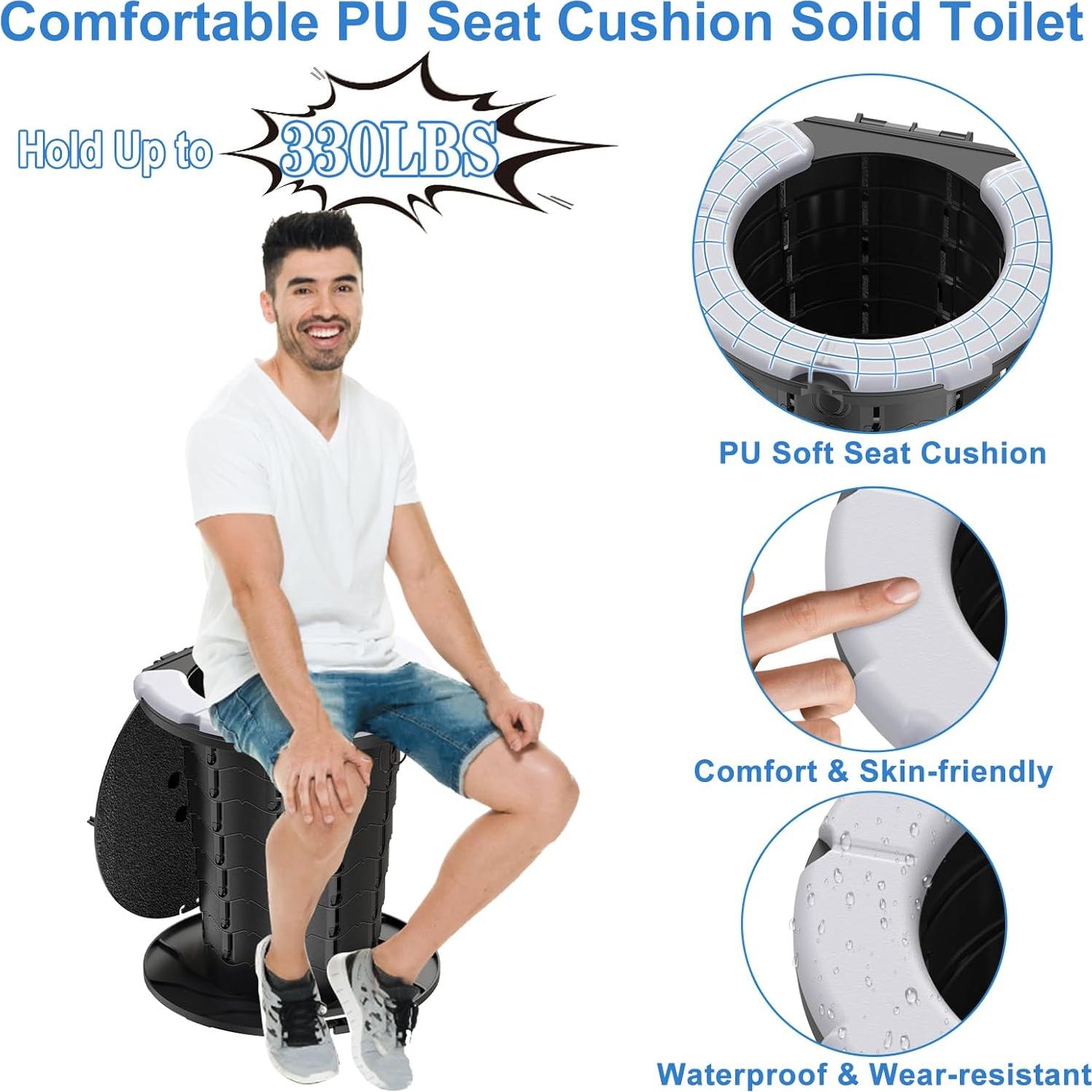 Inodoro Portátil CKE Plegable 300LBS Ajustable Camping