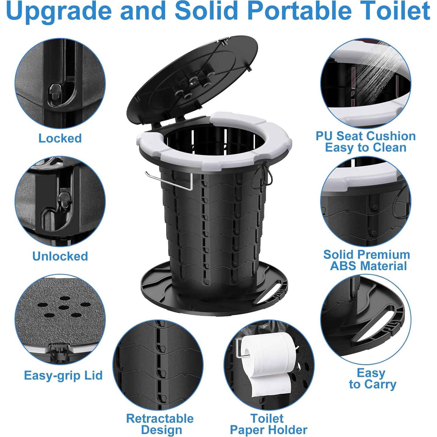 Inodoro Portátil CKE Plegable 300LBS Ajustable Camping