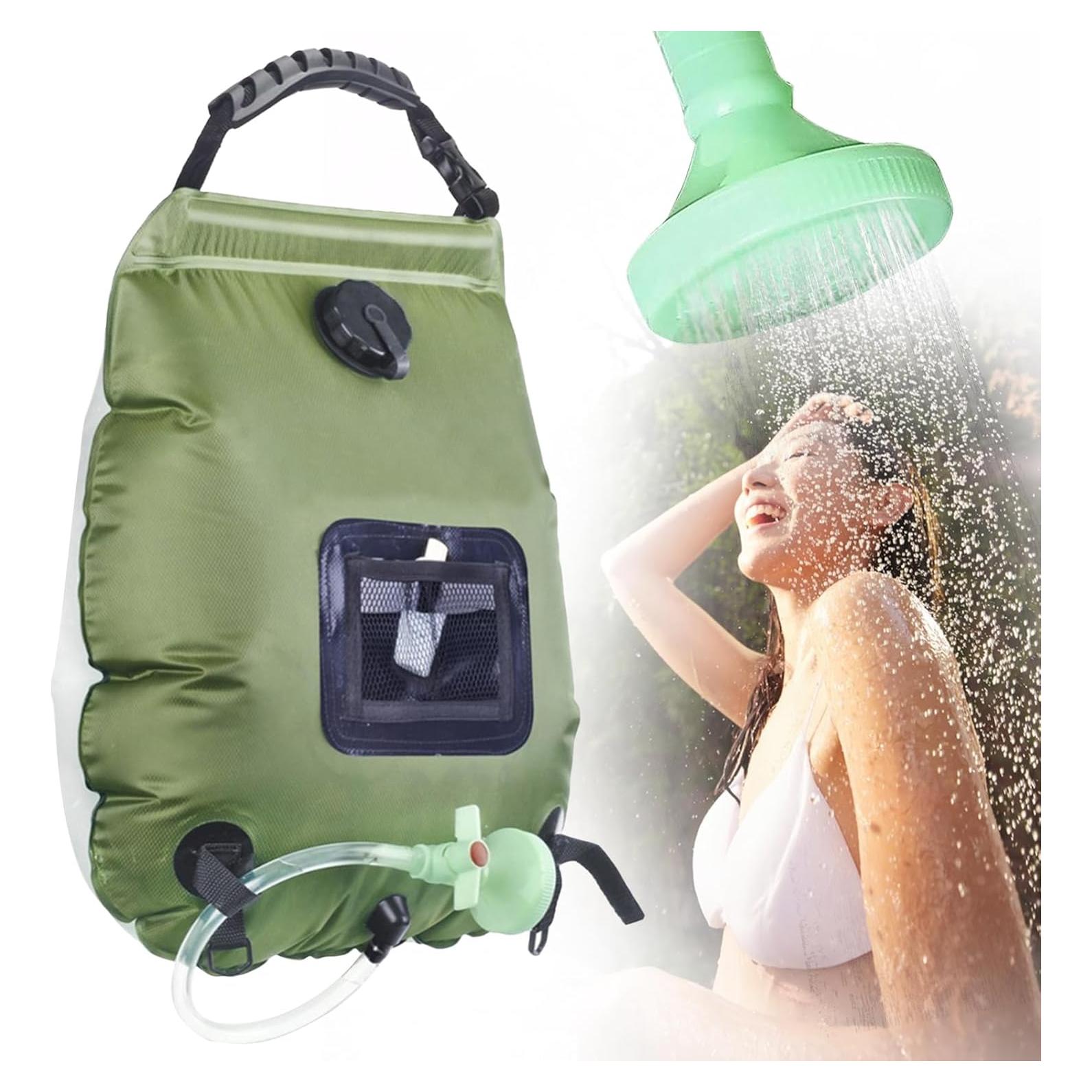 Ducha Solar Portátil HOUSEEN 20L con Cabezal Intercambiable