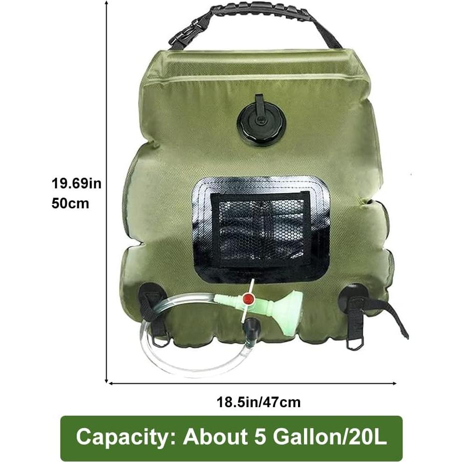 Ducha Solar Portátil HOUSEEN 20L con Cabezal Intercambiable