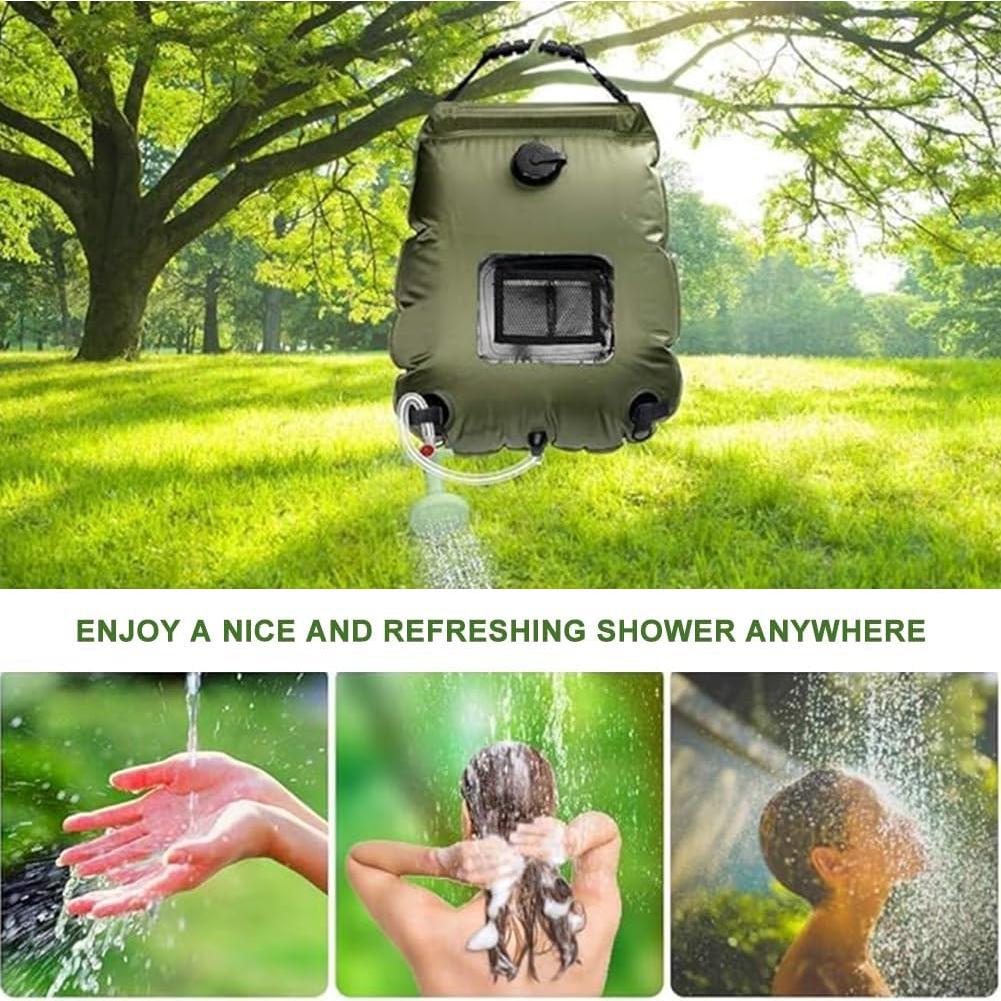 Ducha Solar Portátil HOUSEEN 20L con Cabezal Intercambiable