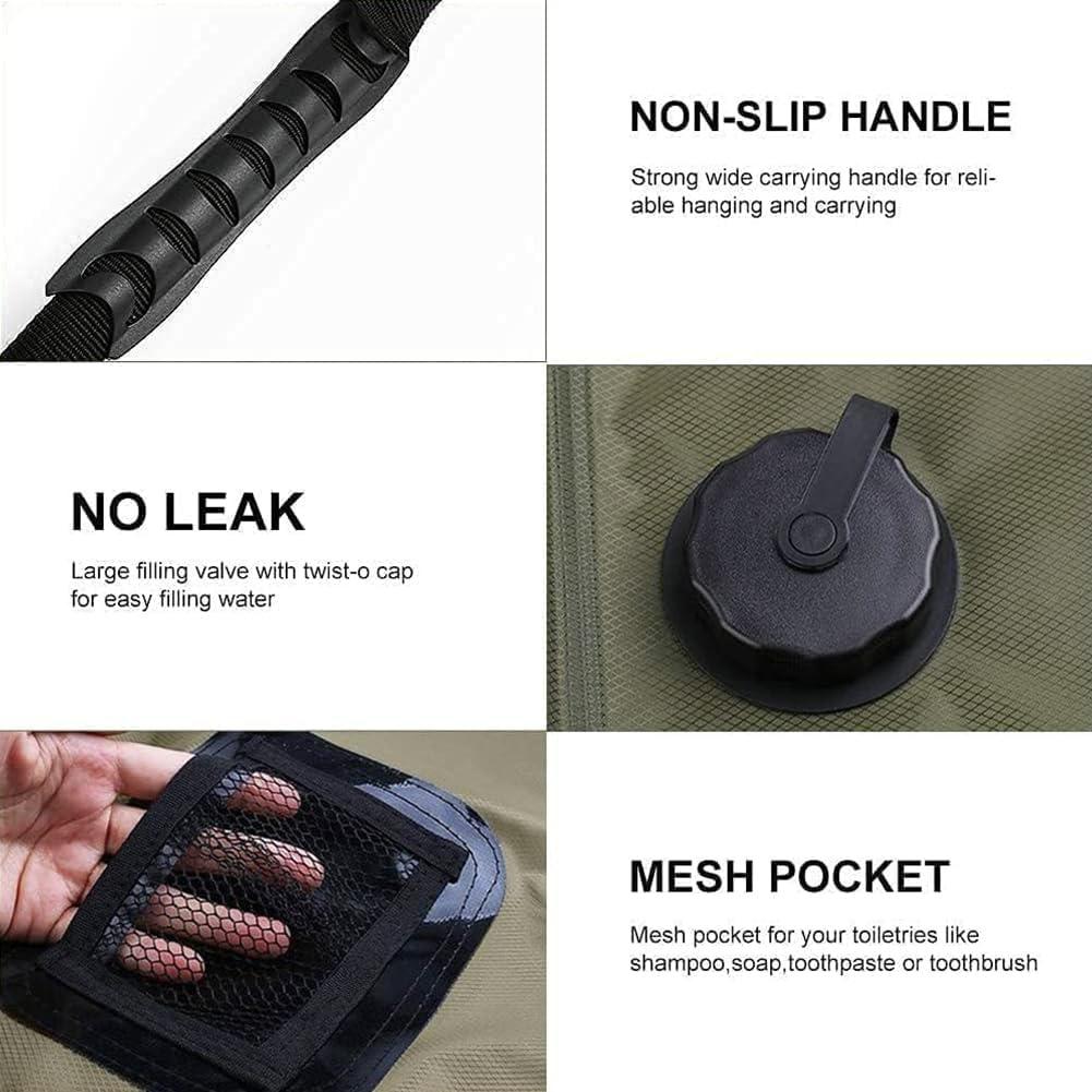 Ducha Solar Portátil HOUSEEN 20L con Cabezal Intercambiable