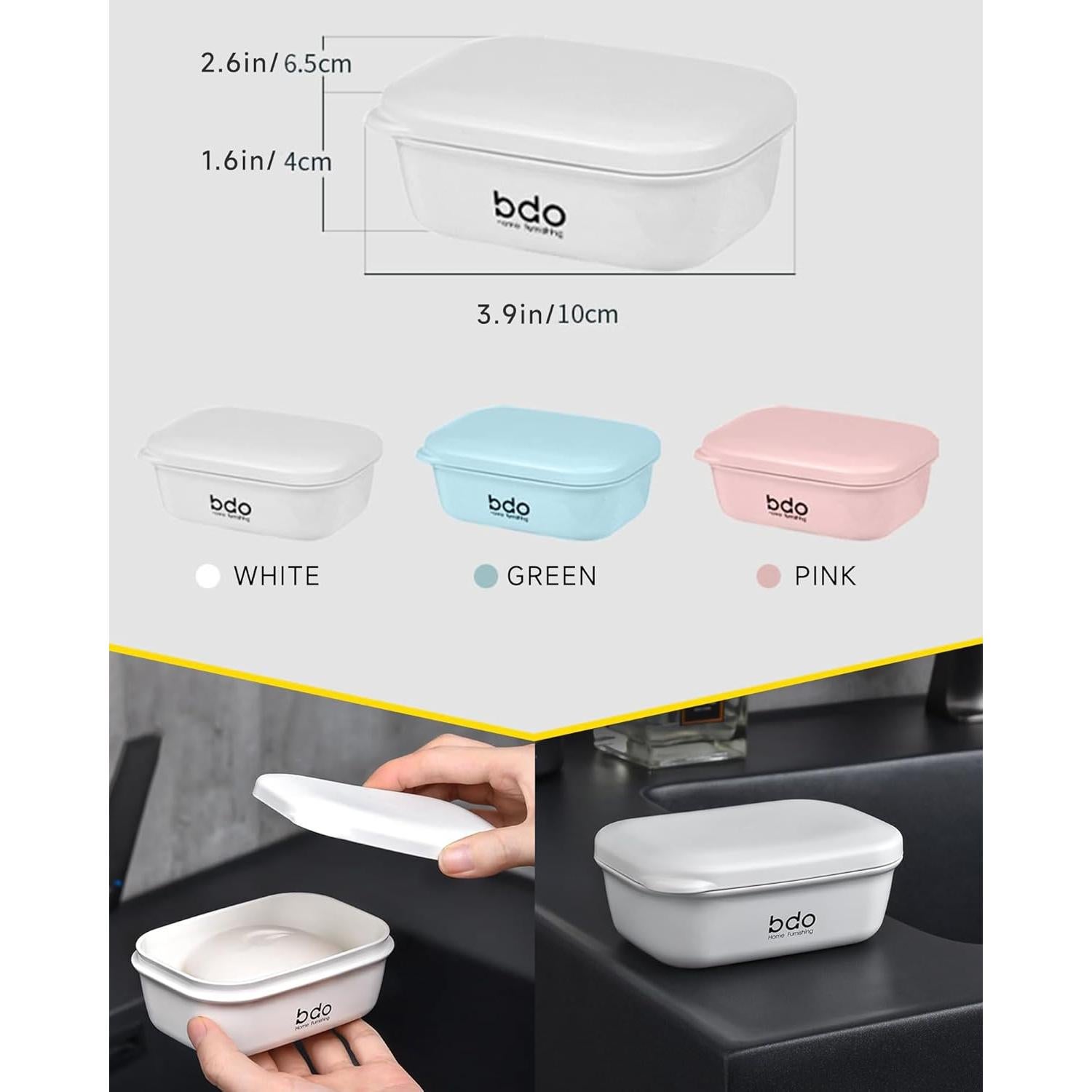 Estuche de Jabón de Viaje PEISAINOX Rosa a Prueba de Fugas