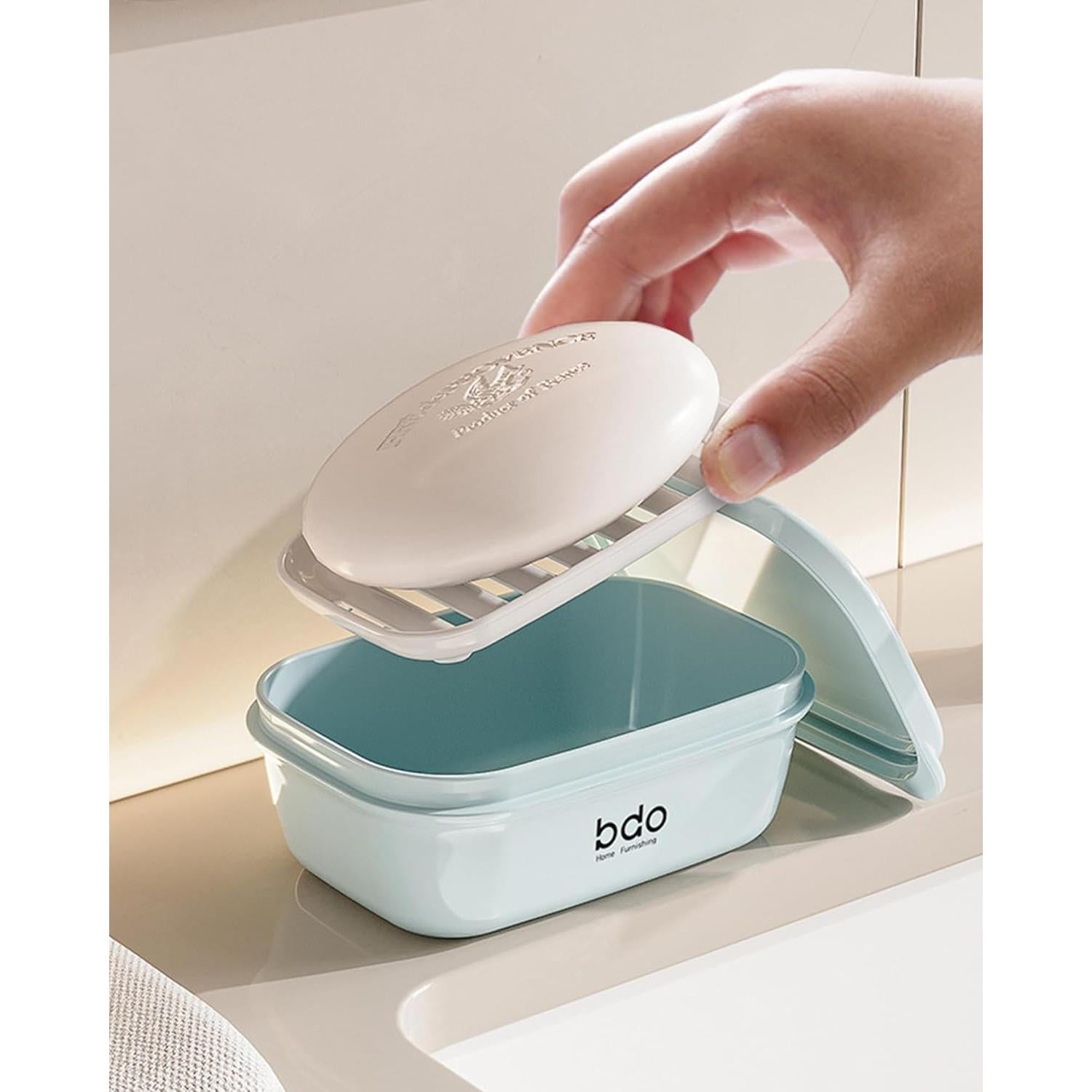 Estuche de Jabón de Viaje PEISAINOX Rosa a Prueba de Fugas