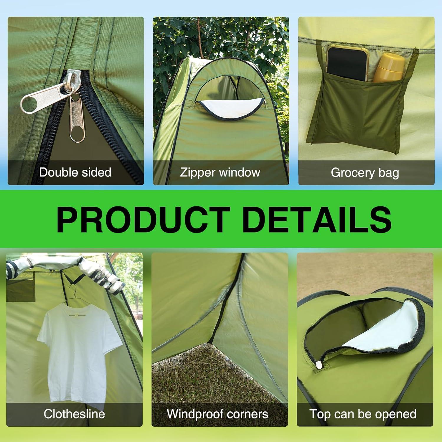 Tienda de Ducha Portátil JEAWIWI 188 cm Camping Playa