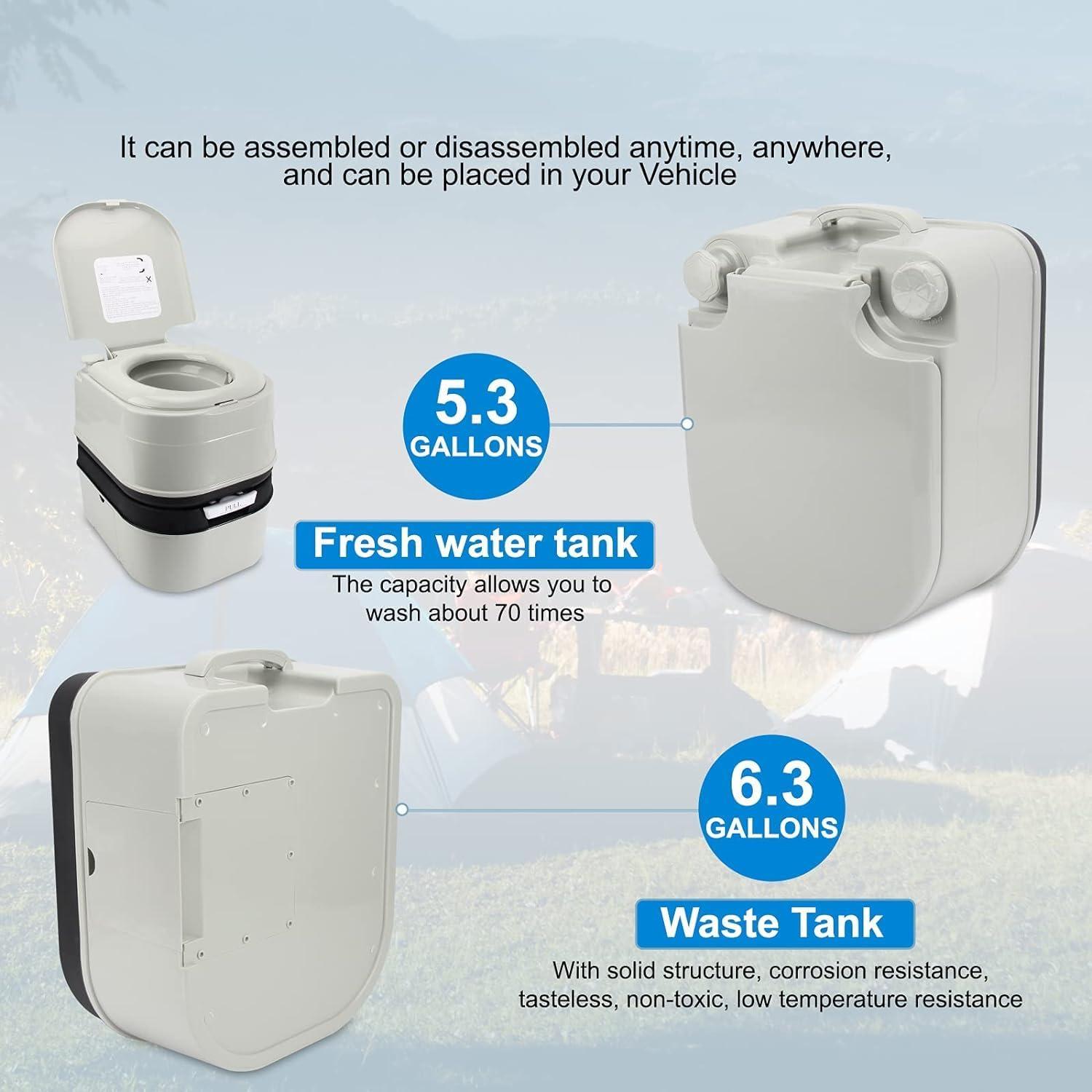 Inodoro Portátil OPL5 24L con Bomba y Mango Desmontable