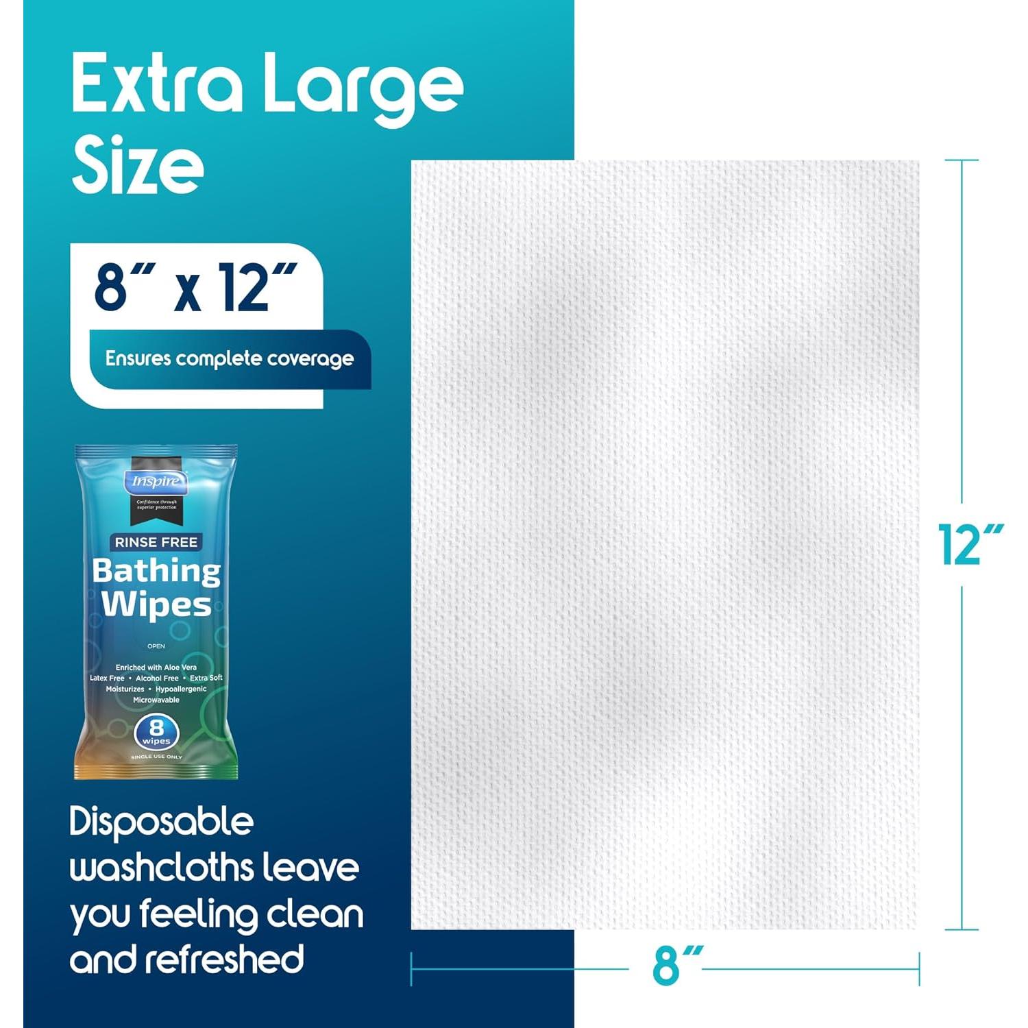 Toallitas de baño Inspire | 6 paquetes de 8 toallitas