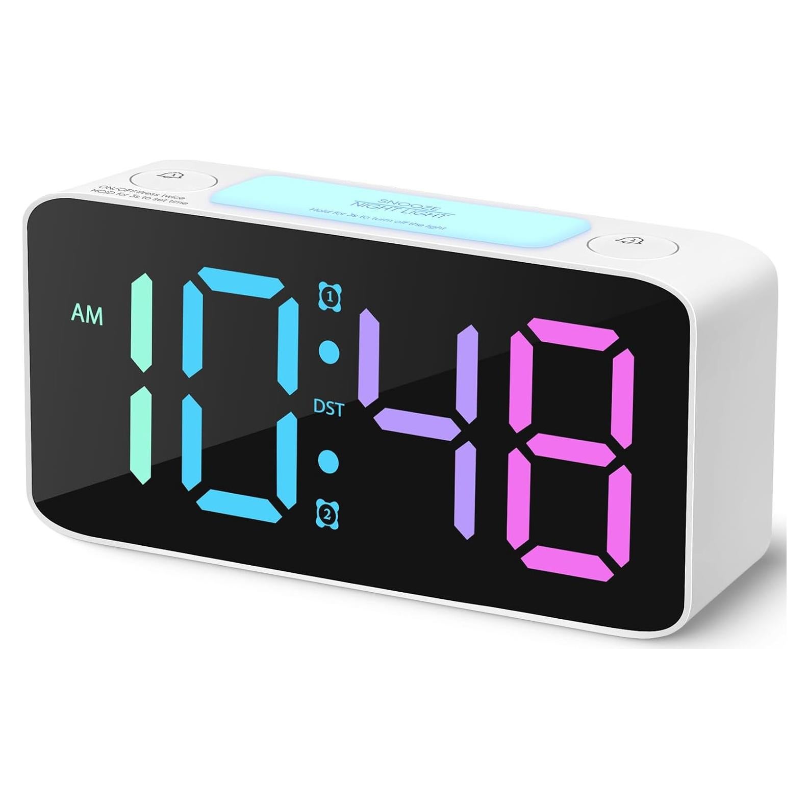Reloj Despertador Digital Cadmos RGB 16cm Alarma Ruidosa
