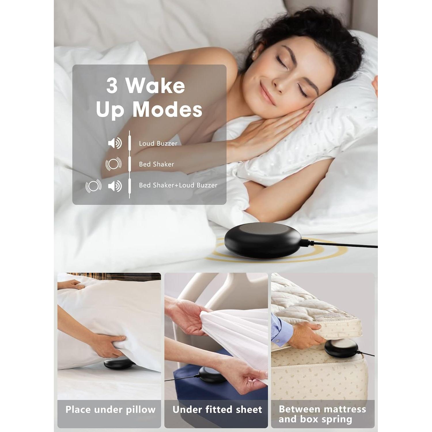 Reloj Despertador Digital PPLEE con Sacudidor y USB 8.7"