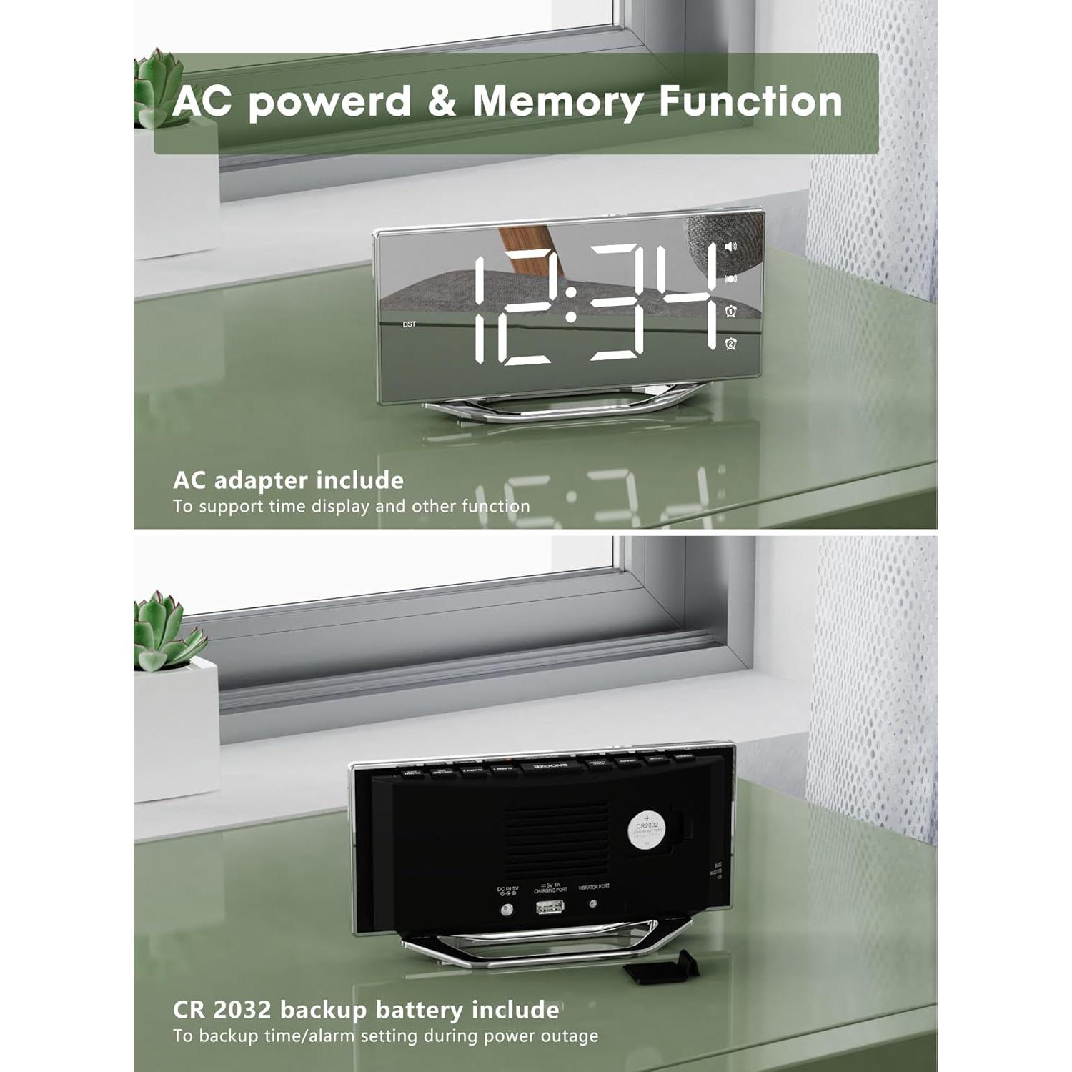 Reloj Despertador Digital PPLEE con Sacudidor y USB 8.7"