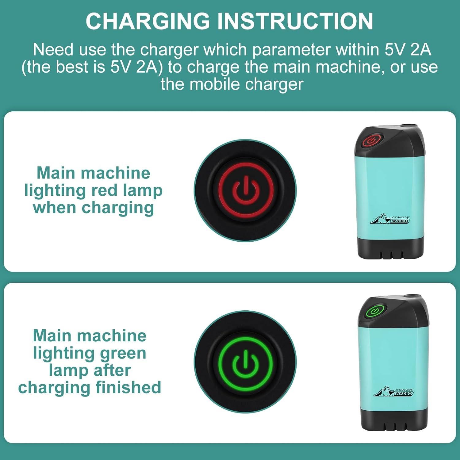 Ducha Portátil WADEO Camping Eléctrica 6000mAh 5L/min