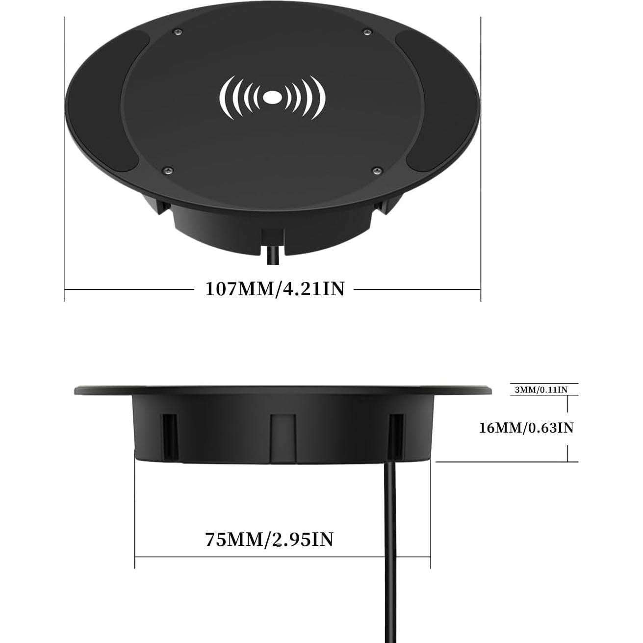 Cargador Inalámbrico Invisible Hopopower T09 para Escritorio