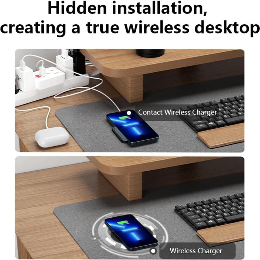 Cargador Inalámbrico Invisible Hopopower T09 para Escritorio