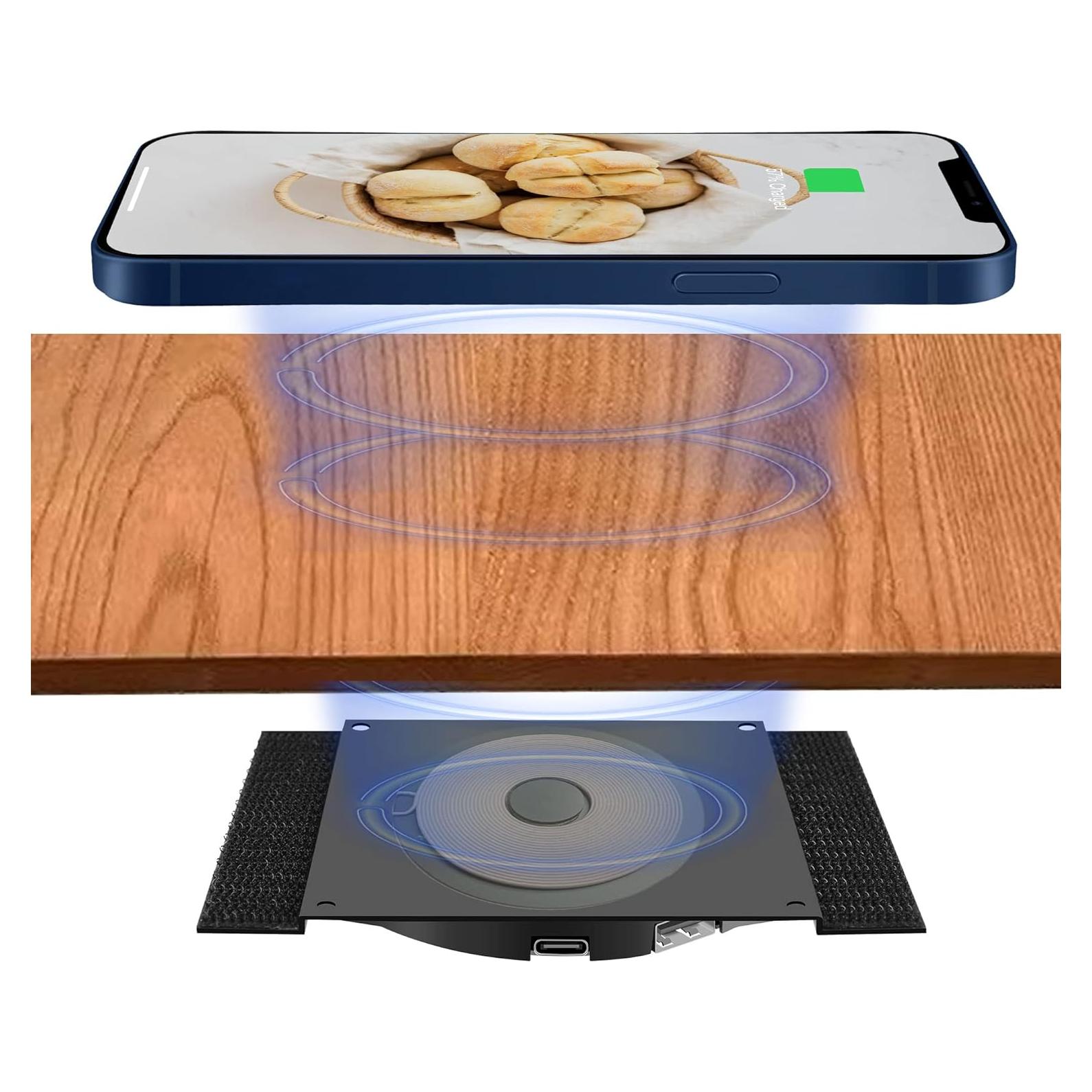 Cargador Inalámbrico Invisible Uumao 10W para iPhone y AirPods