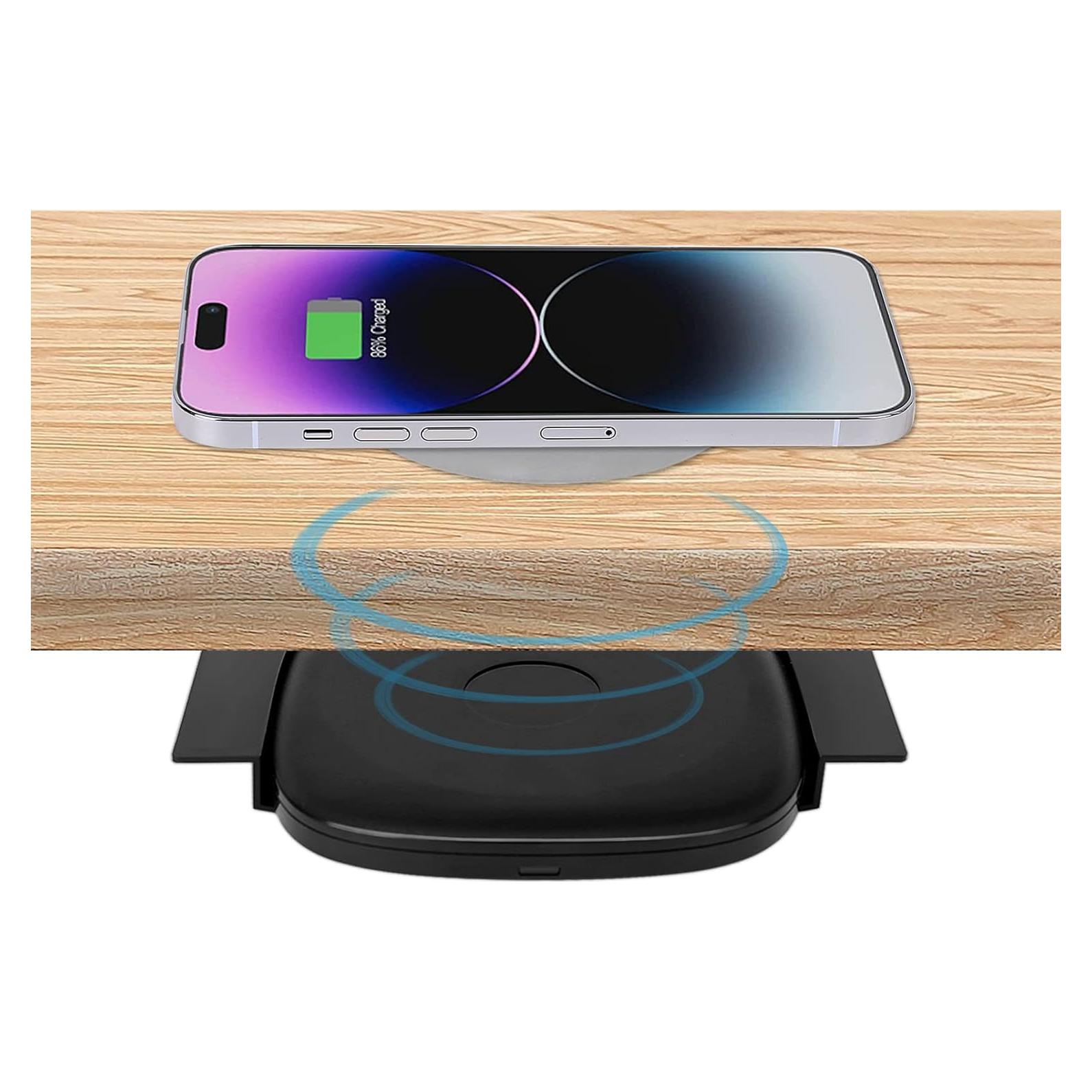 Cargador Inalámbrico Bajo Escritorio NiiTTER 40mm para iPhone/Samsung