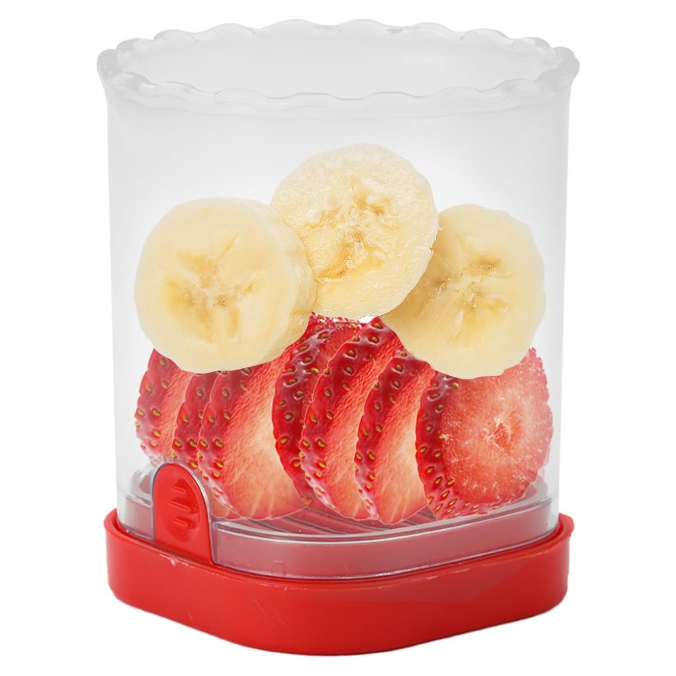 Cortador de Frutas DMwespe Rojo, Acero Inoxidable, 130g