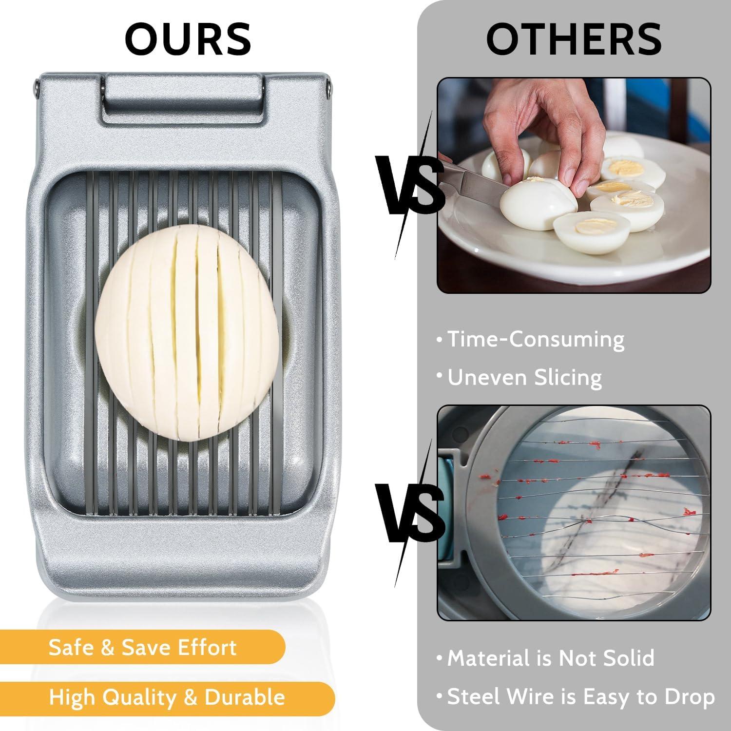 Cortador de Huevos Sopito de Acero Inoxidable 304 Multifuncional