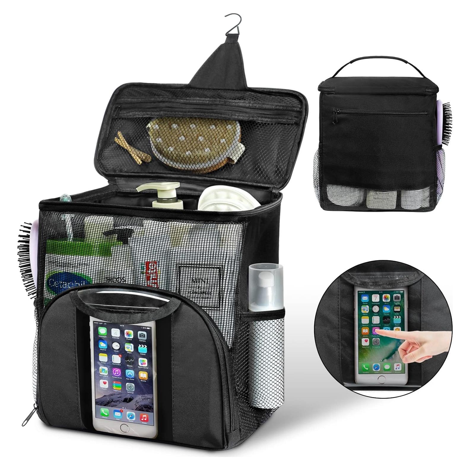 Caddy de Ducha Portátil Attmu 11L para Universitarios Negro