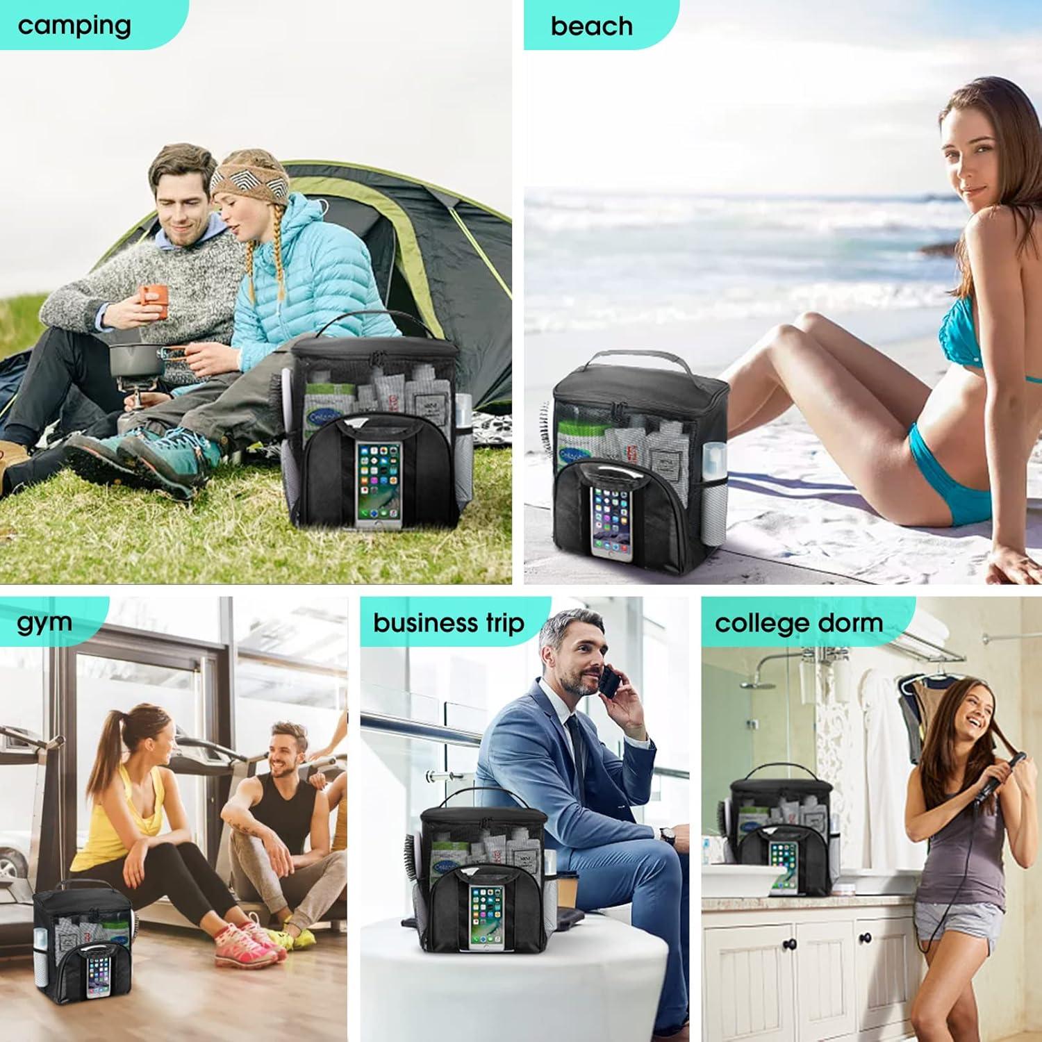 Caddy de Ducha Portátil Attmu 11L para Universitarios Negro