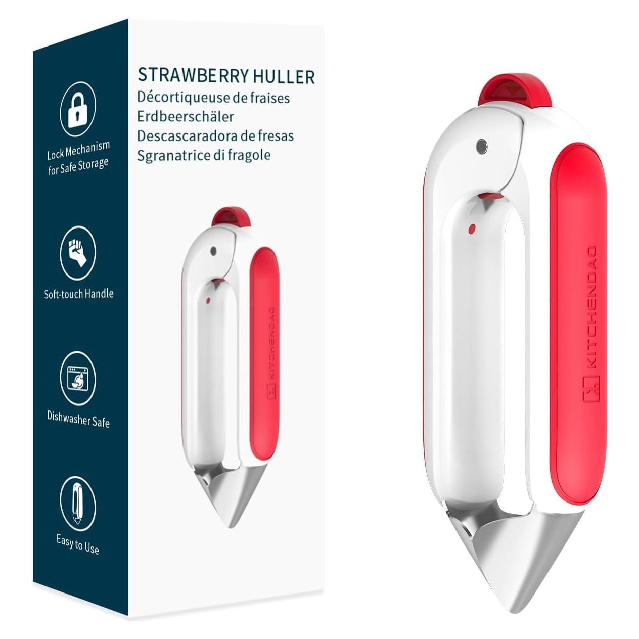 Descorazonador de Fresas KITCHENDAO con Mango Antideslizante