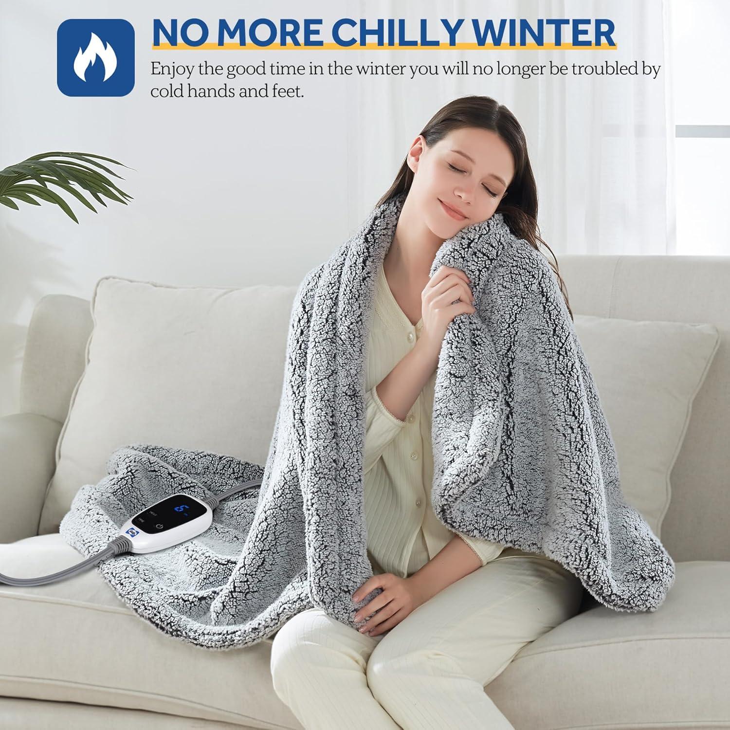 Manta Eléctrica Sealy 1.27m x 1.52m Sherpa Doble 6 Niveles