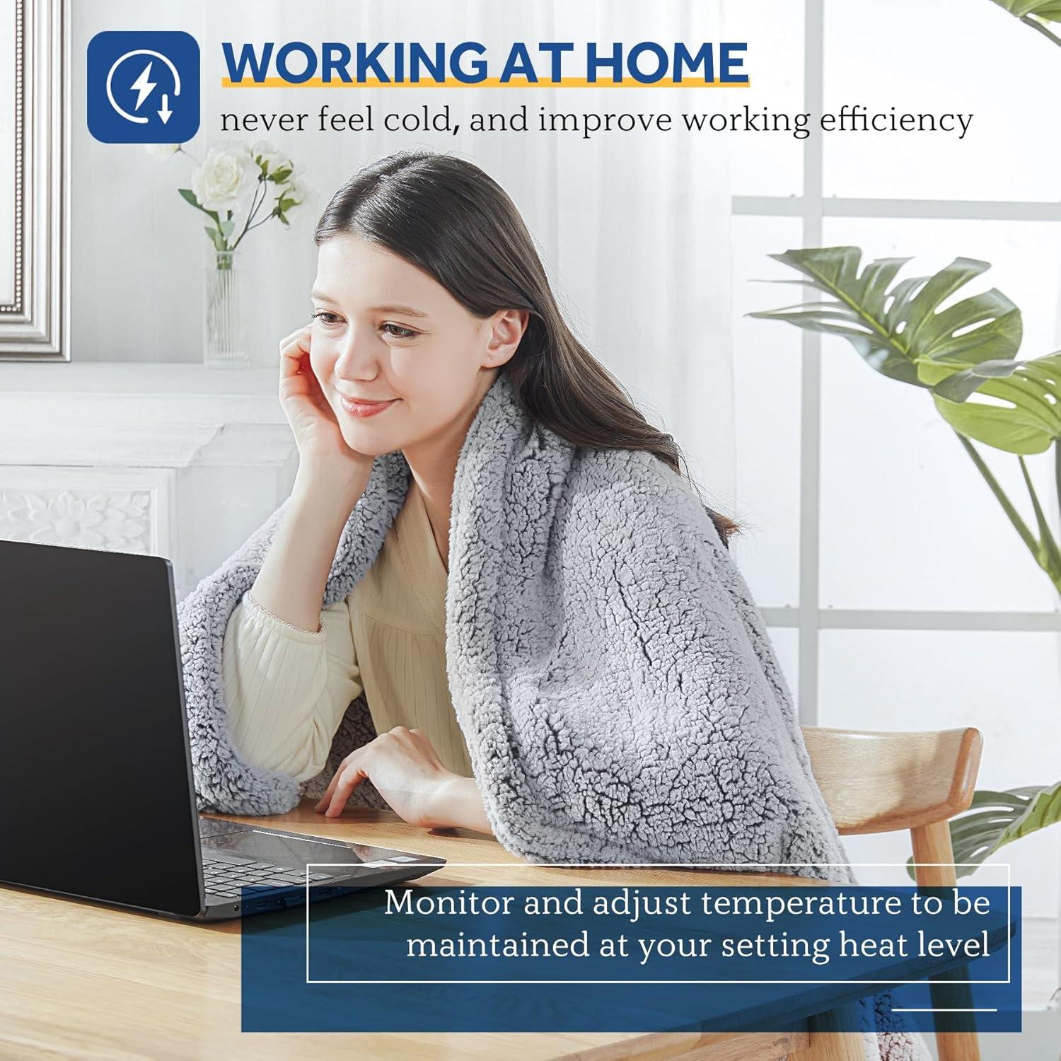 Manta Eléctrica Sealy 1.27m x 1.52m Sherpa Doble 6 Niveles