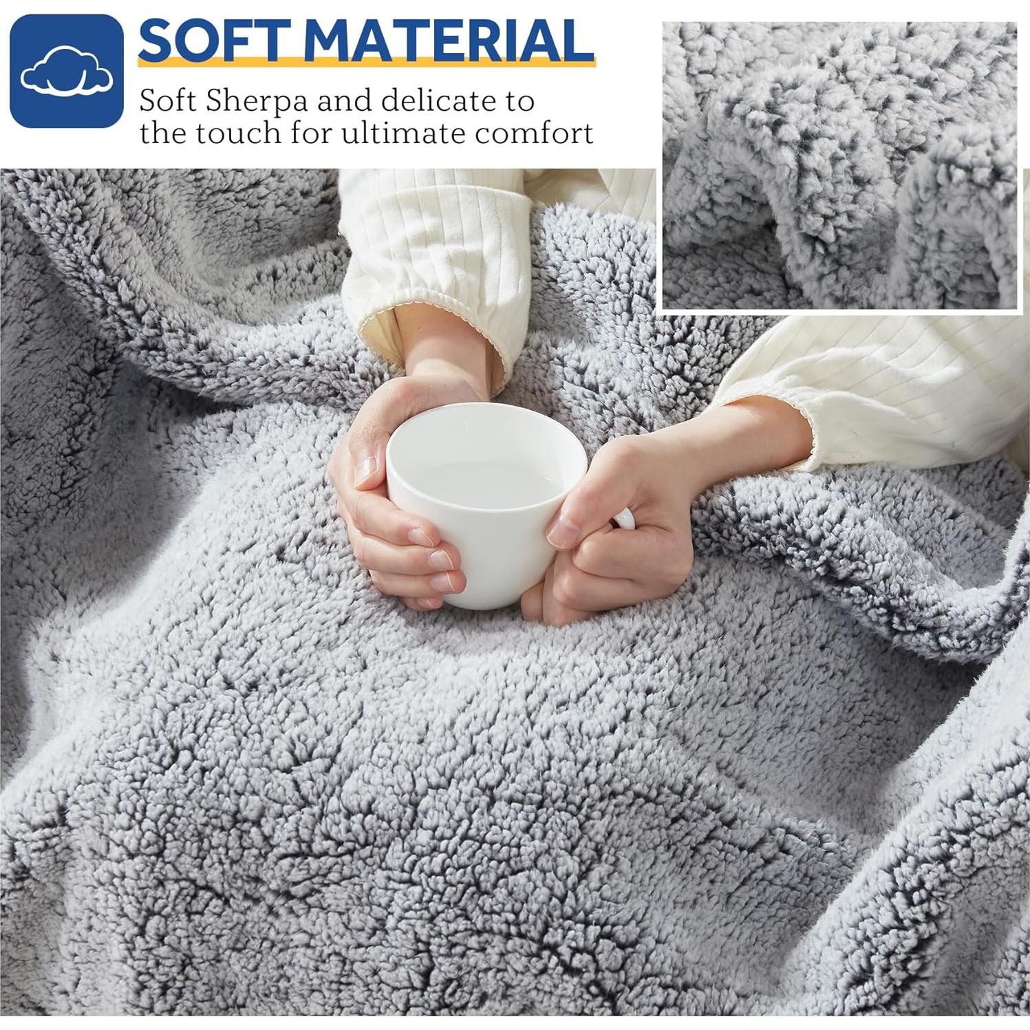 Manta Eléctrica Sealy 1.27m x 1.52m Sherpa Doble 6 Niveles