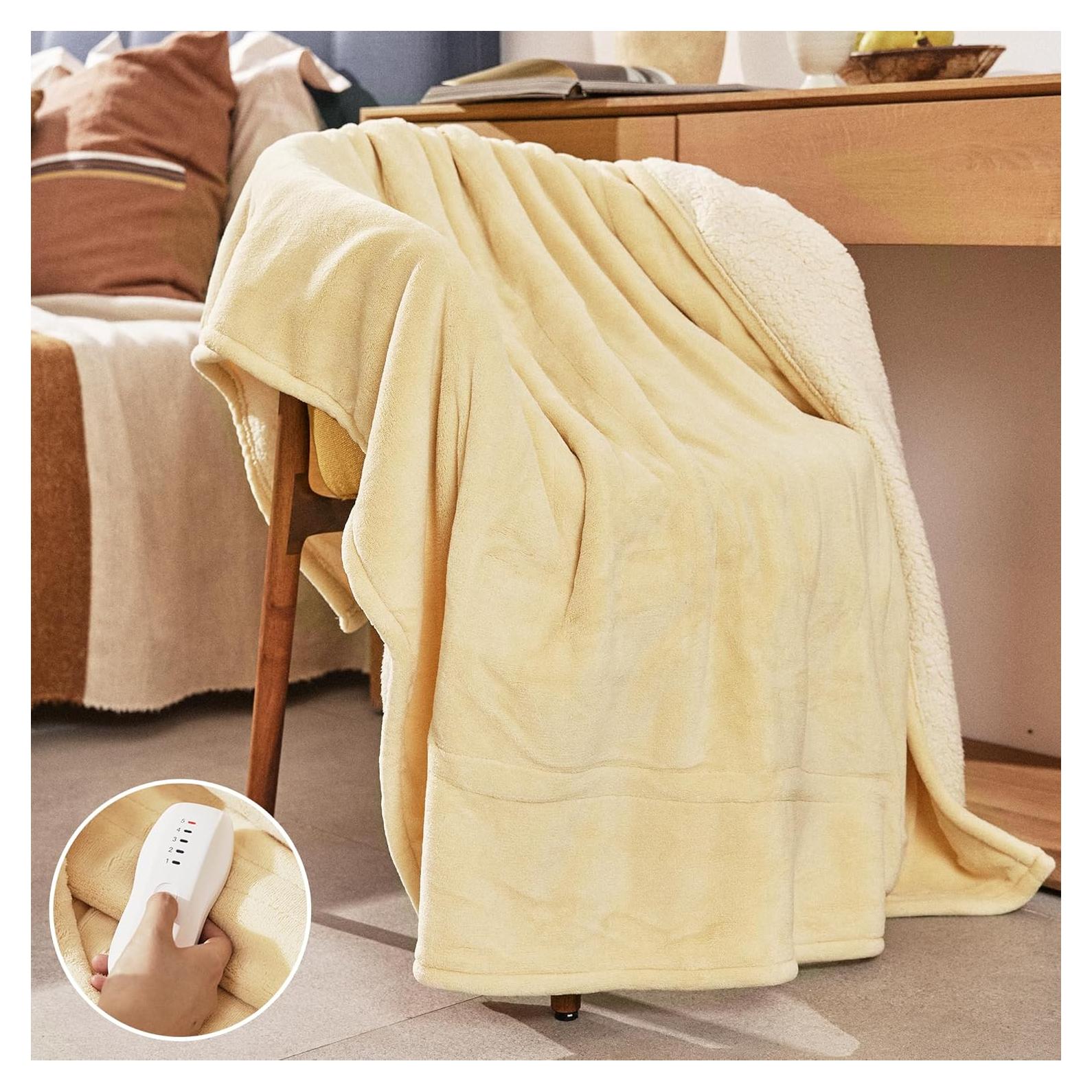 Manta Calentada HOMISPRITE 1,42 kg Amarillo 5 Niveles Calor