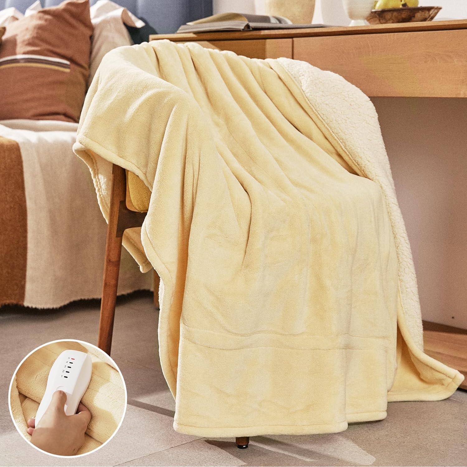 Manta Calentada HOMISPRITE 1,42 kg Amarillo 5 Niveles Calor