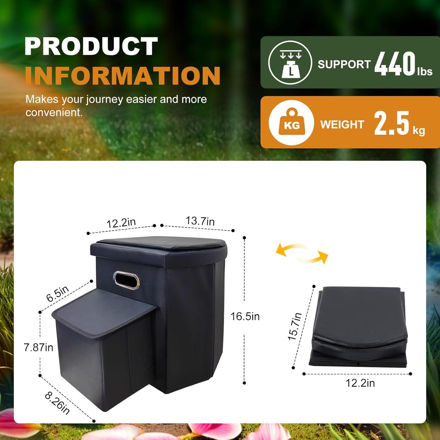 Inodoro Portátil XL Ann Katy Plegable para Camping 40.89 cm