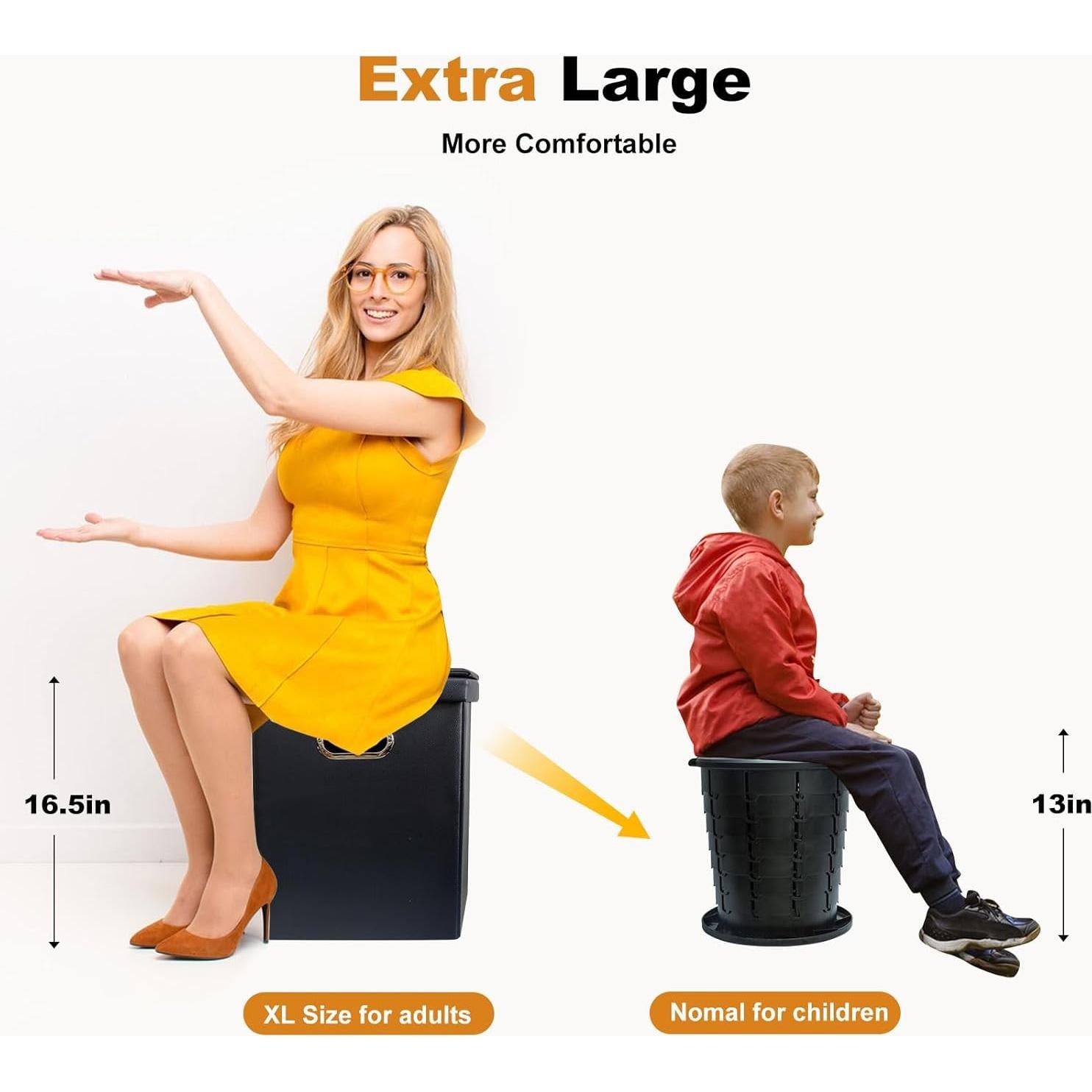 Inodoro Portátil XL Ann Katy Plegable para Camping 40.89 cm