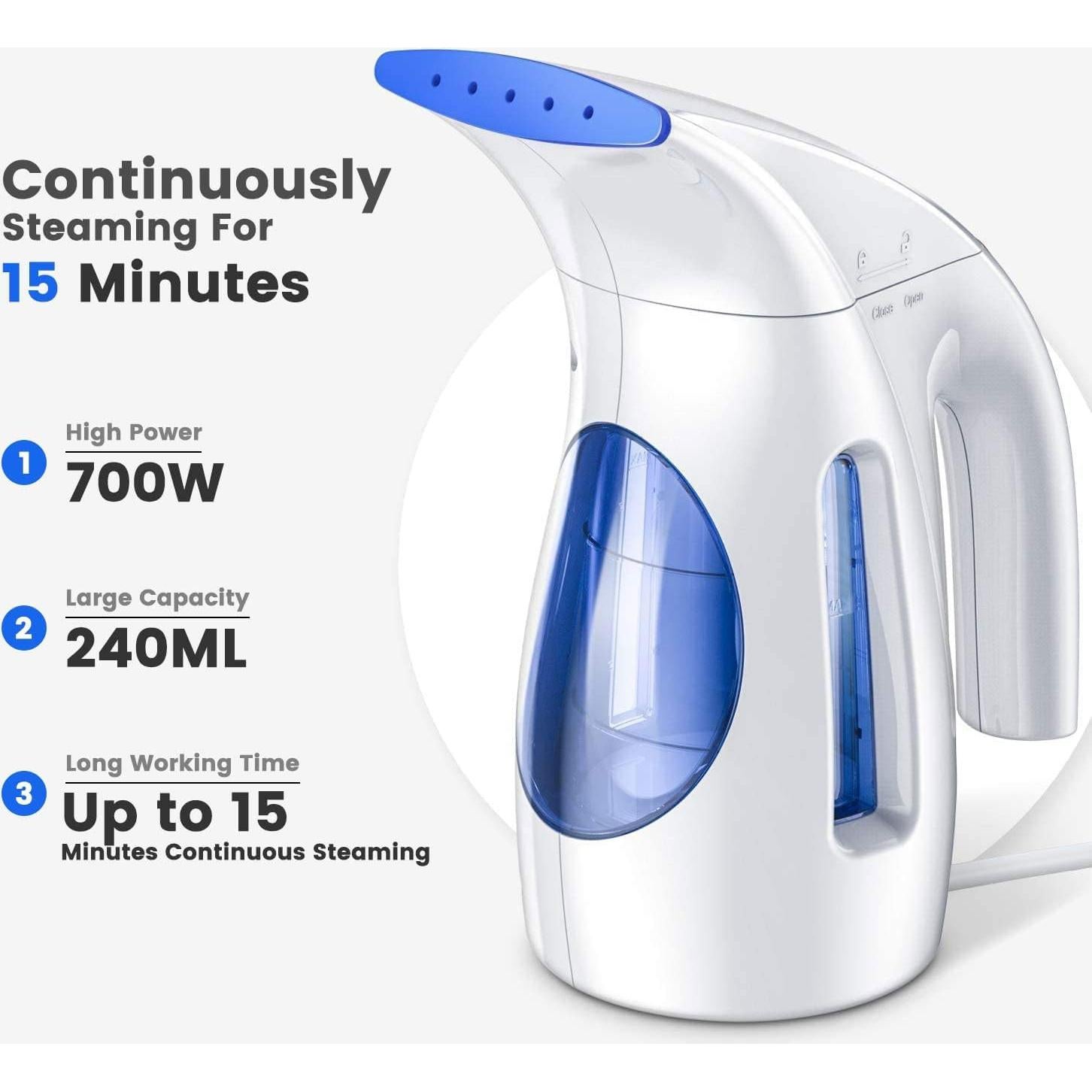 Vaporizador de Ropa HiLIFE HL7 700W 240ml Portátil Azul